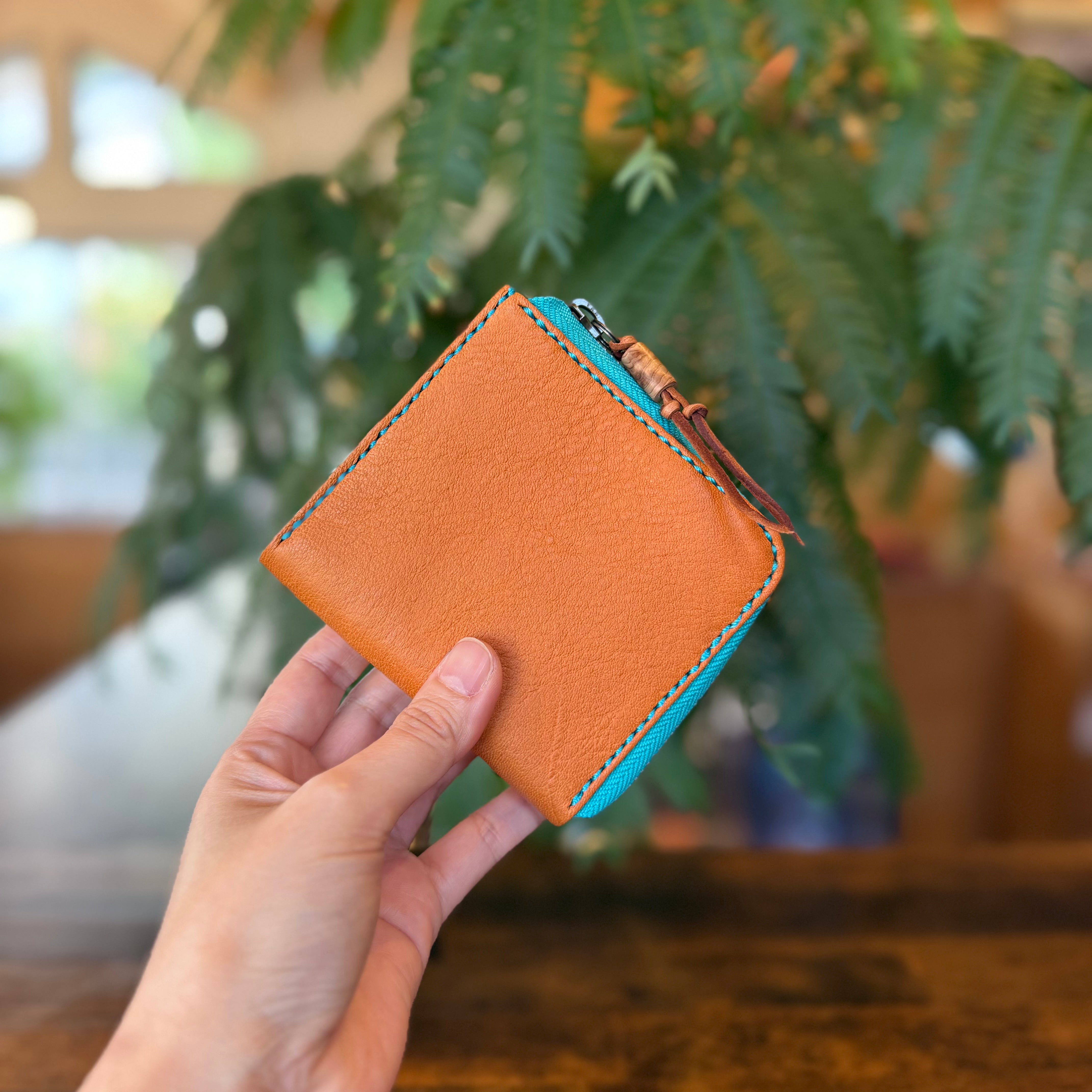 [Yakushika Leather] Ultimate Island Wallet / Camel x Lemon