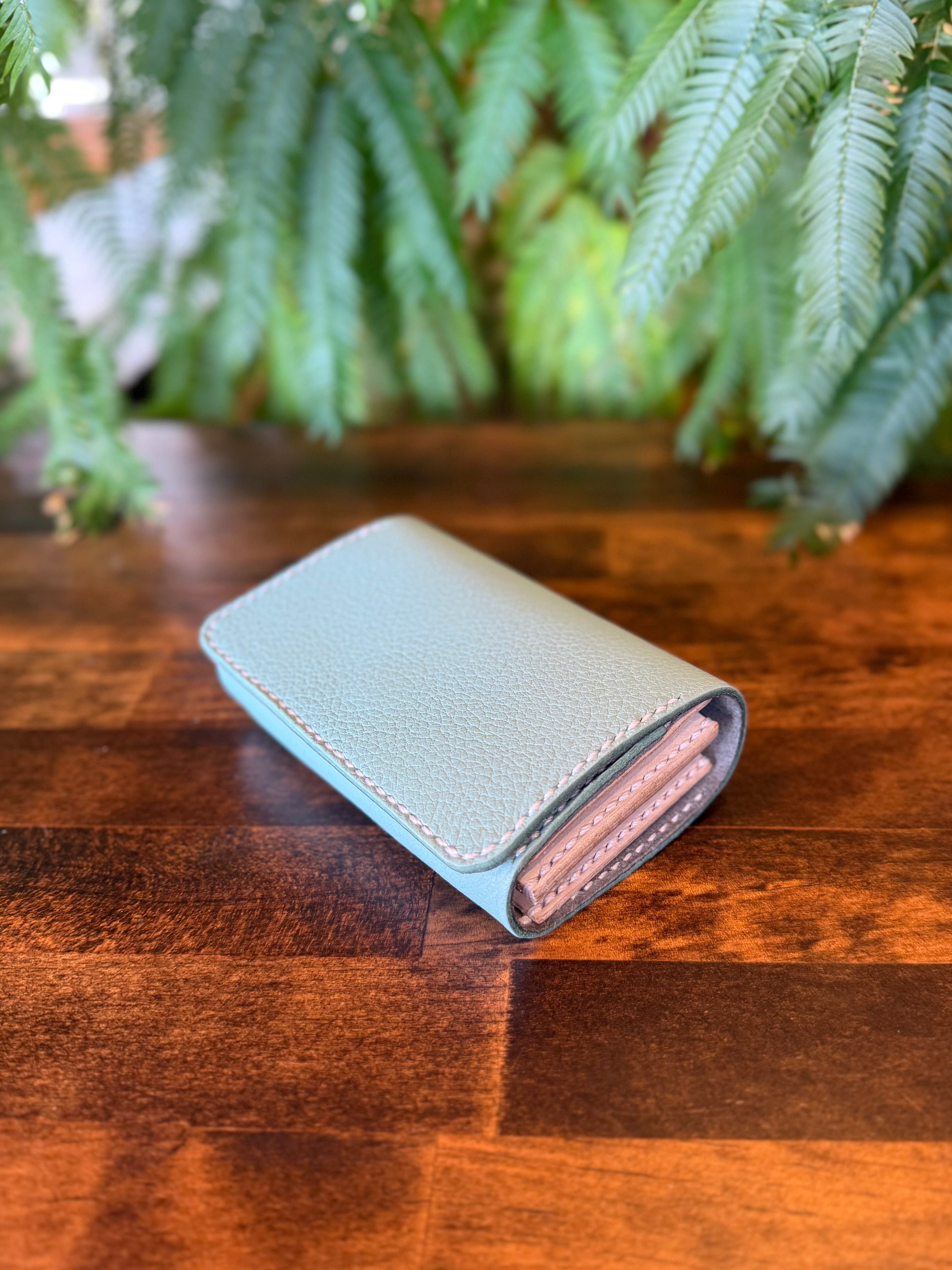 【屋久鹿革】こぢんまり財布(ターコイズ)