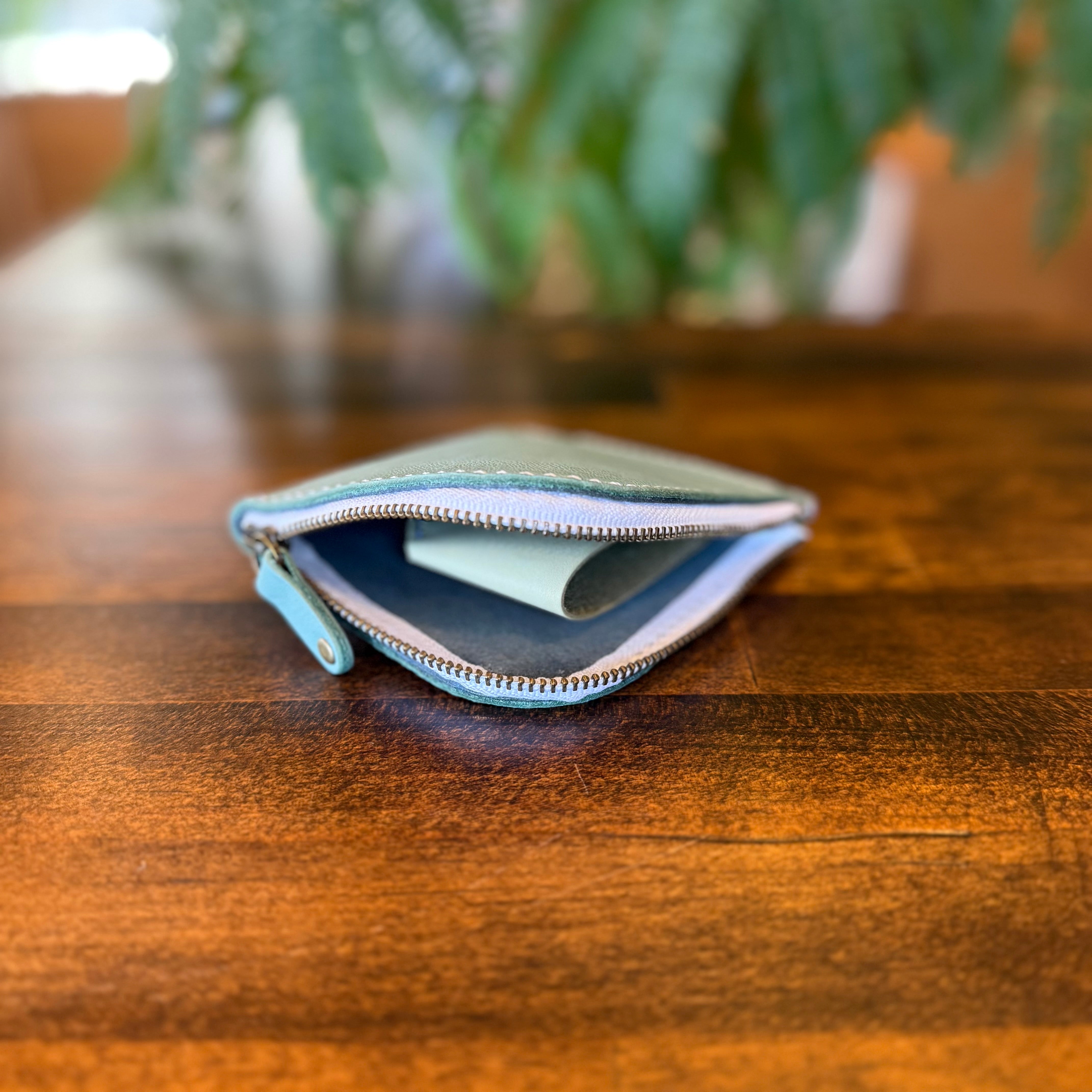 【屋久鹿革】島財布・ターコイズ