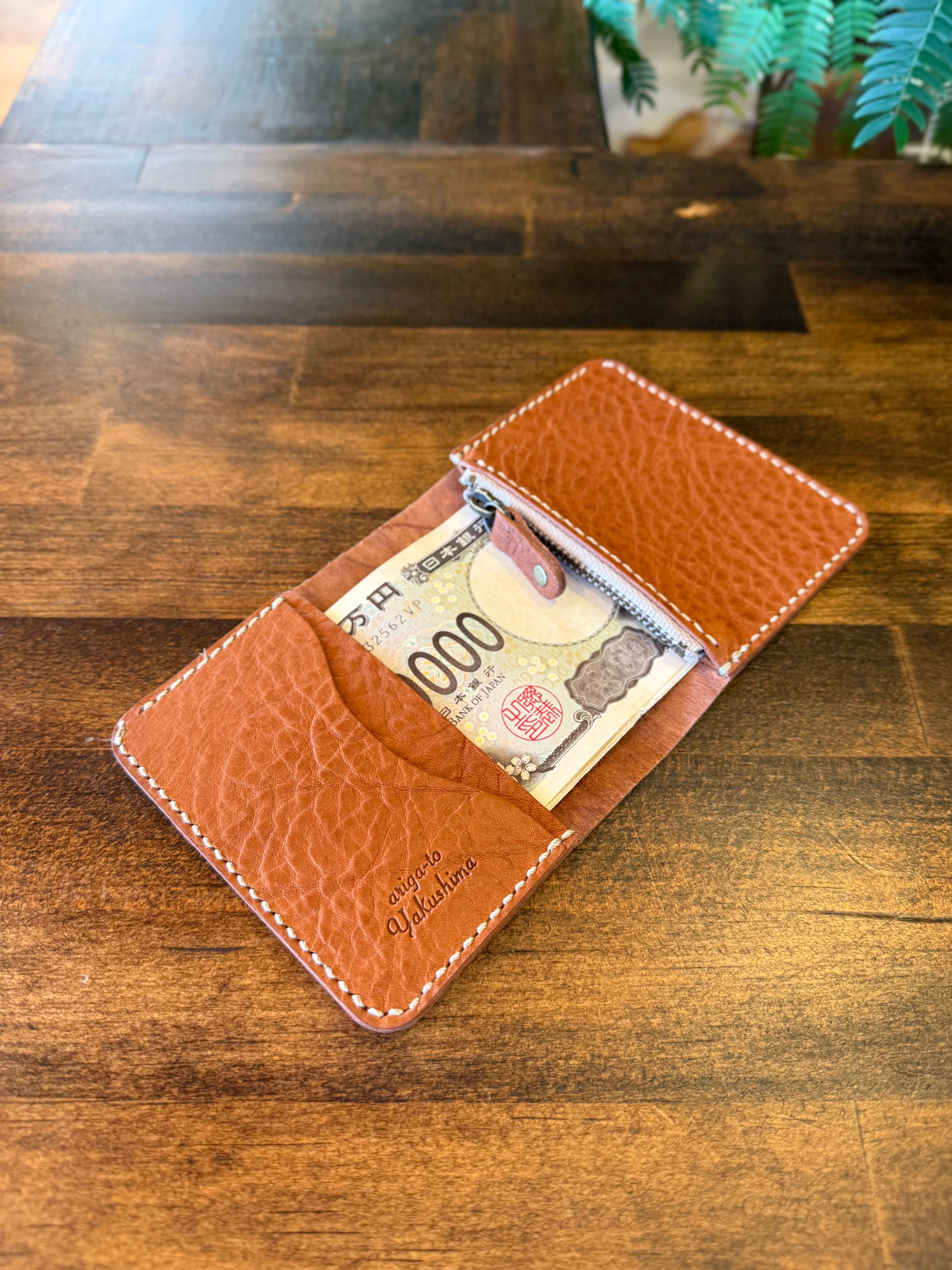 【京鹿革】家計管理Wallet(ブラウン)