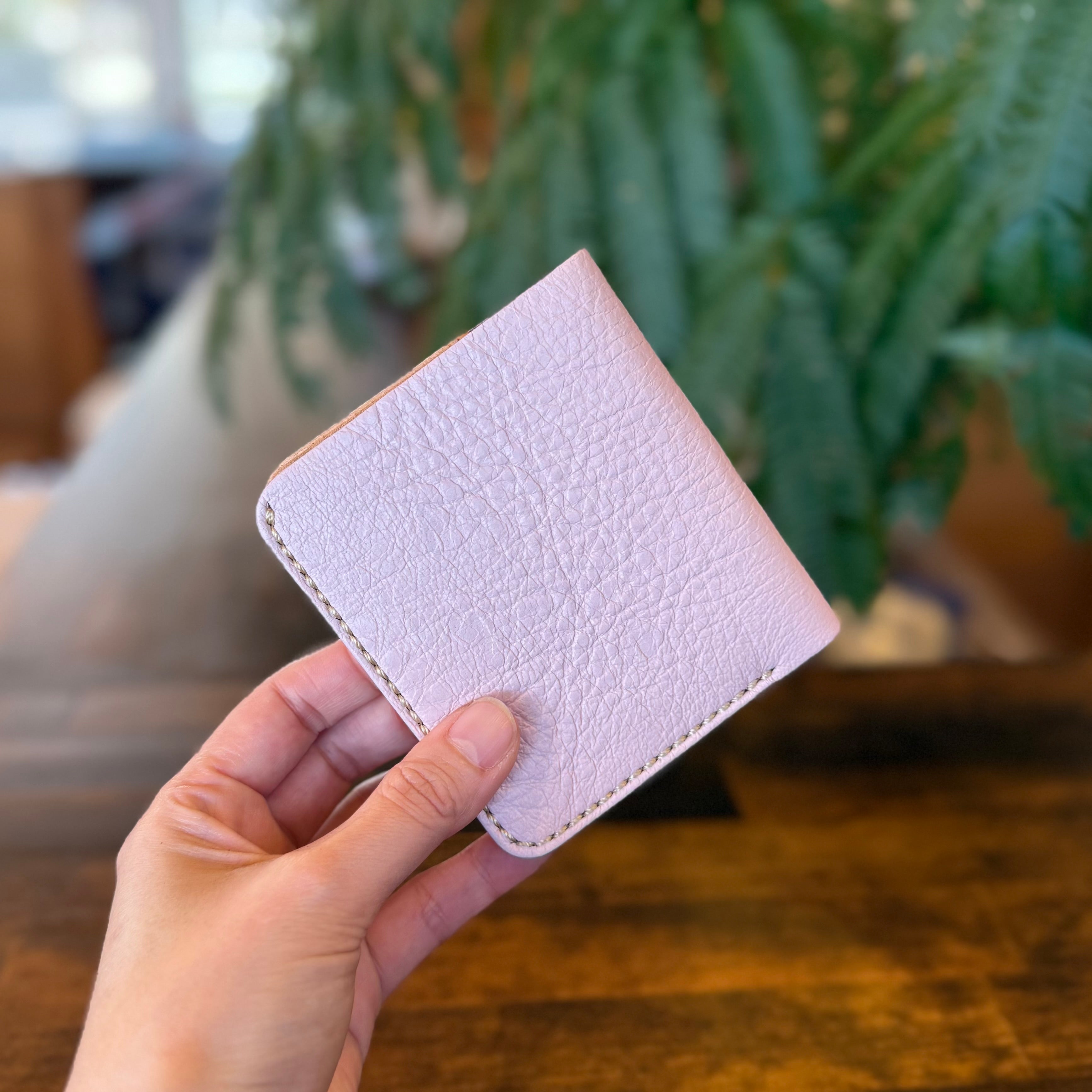 【屋久鹿革】家計管理Wallet（くすみピンク）