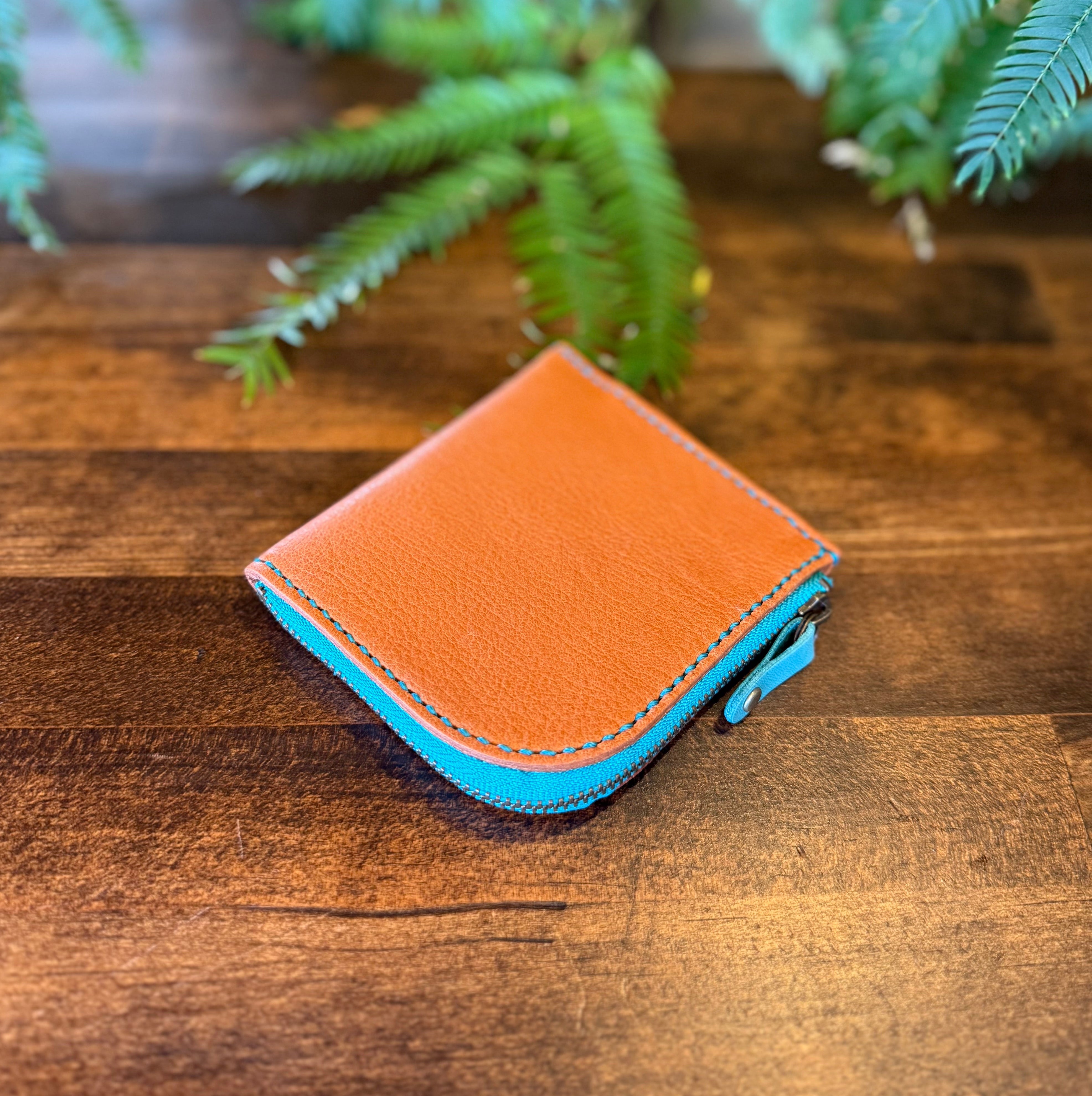 【屋久鹿革】島財布・キャメル