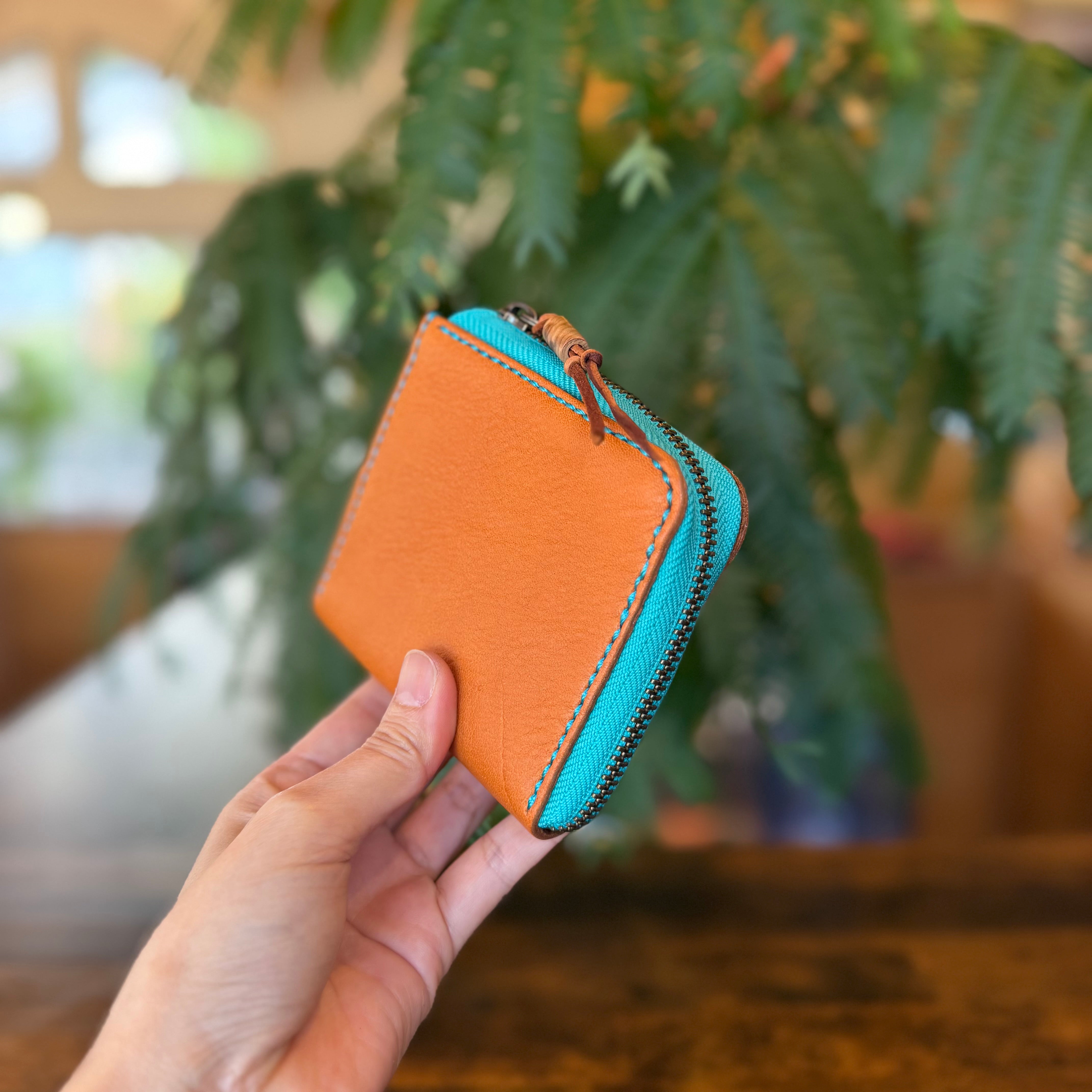 [Yakushika Leather] Ultimate Island Wallet / Camel x Lemon