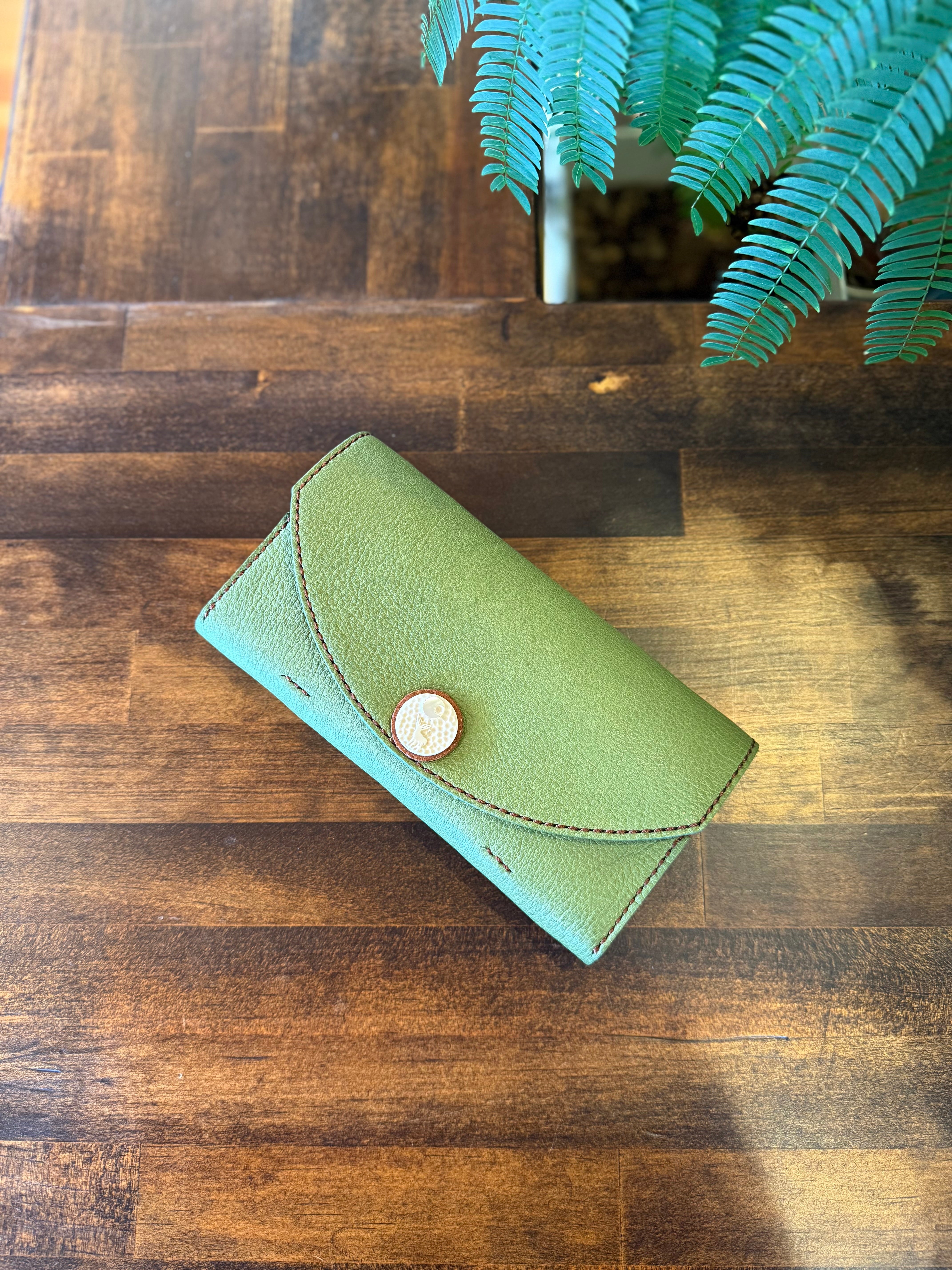 【屋久鹿革】ヤクシカと三日月のロングウォレット【受注生産】