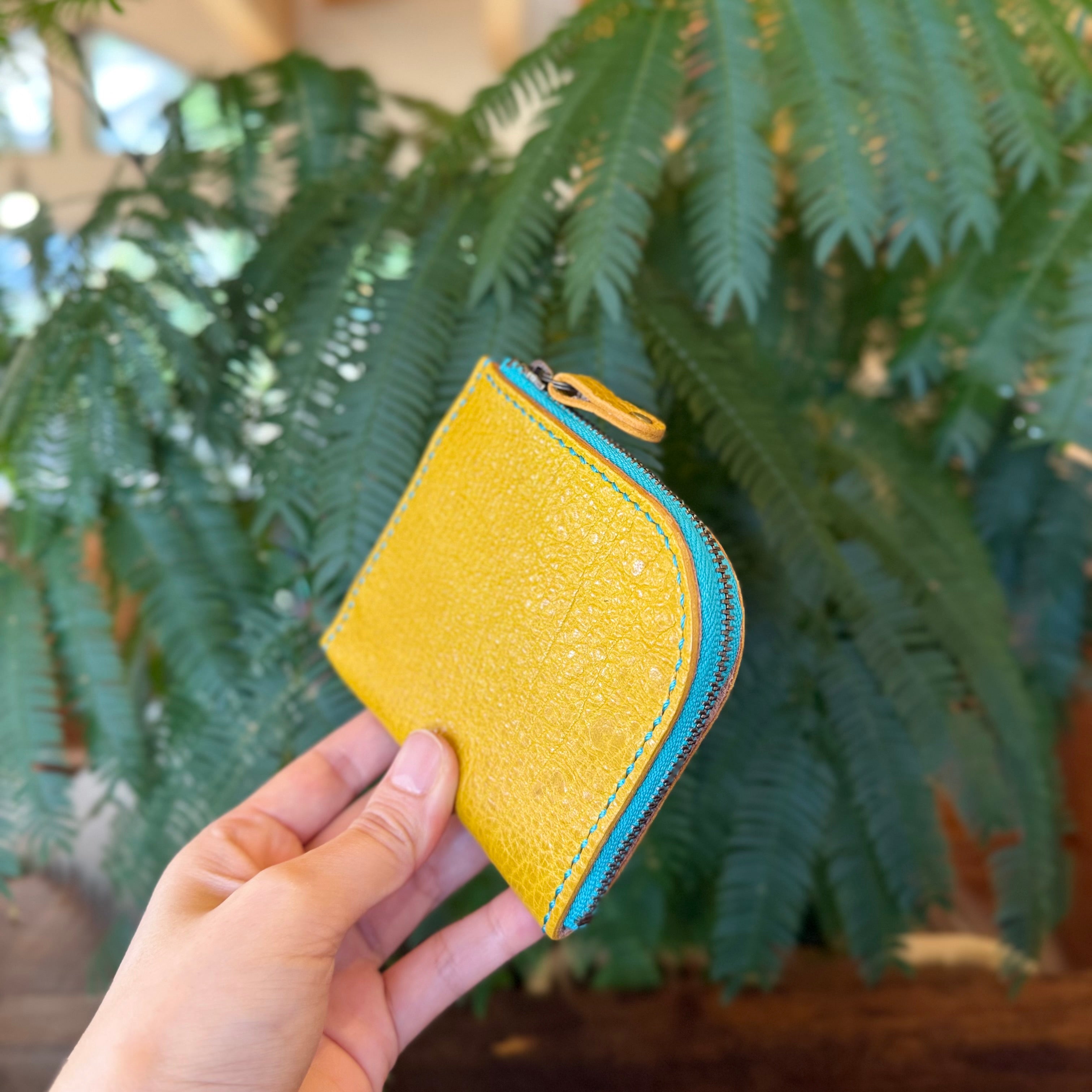 [Yakushika Leather] Island Wallet / Mustard