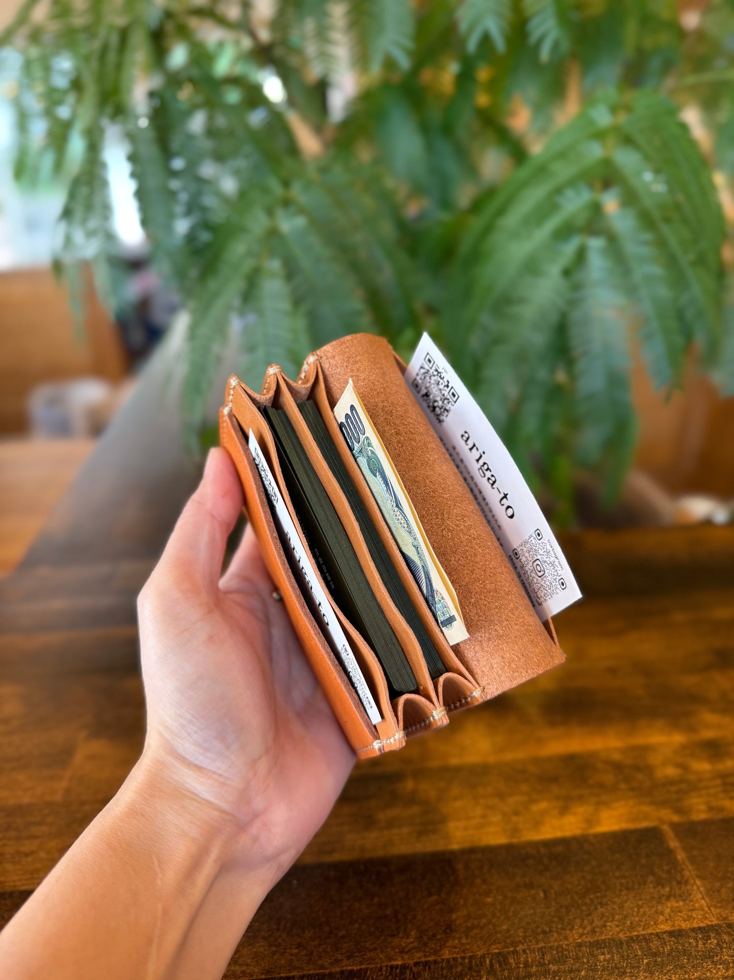 【屋久鹿革】おさいふ名刺入れスクエアタイプ