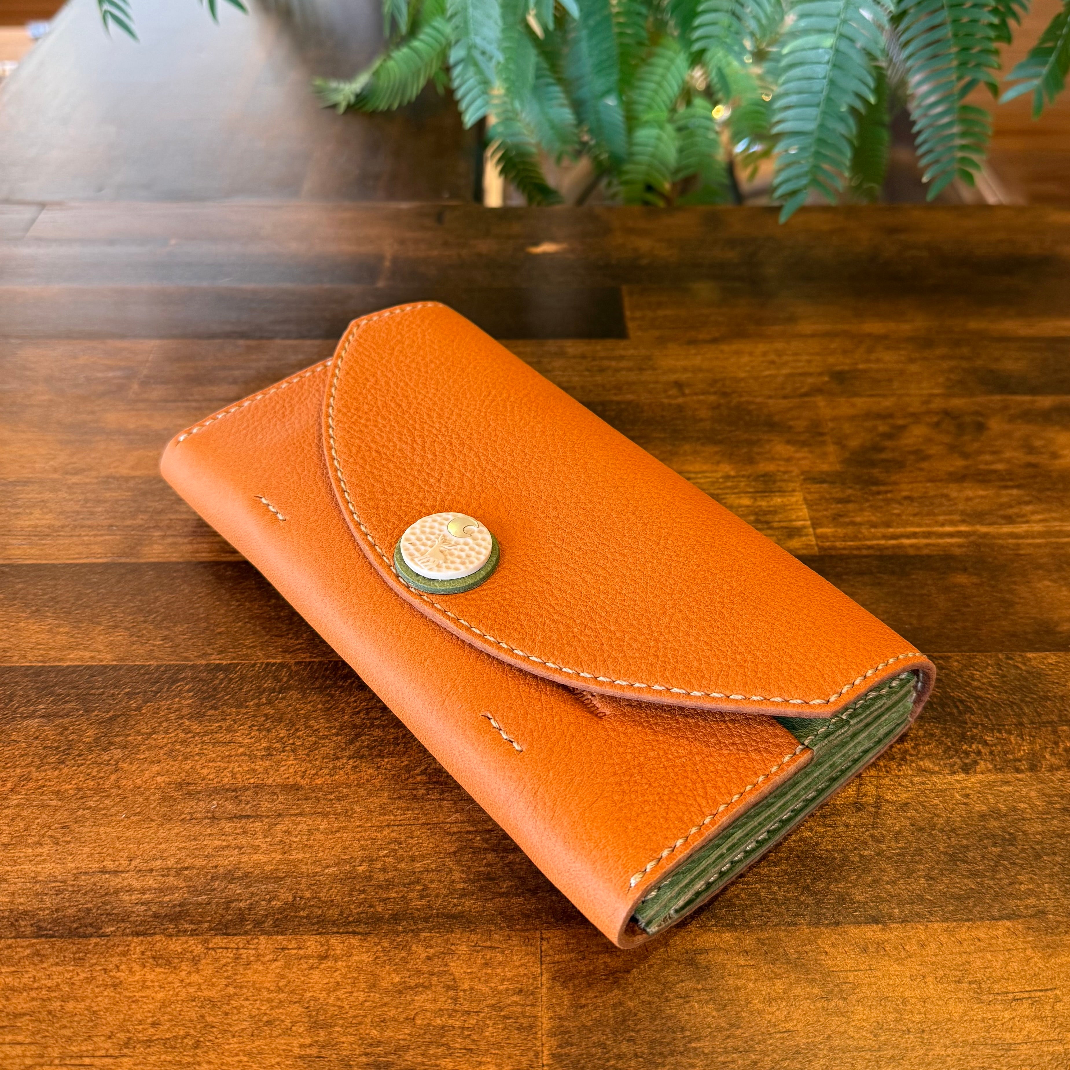 【屋久鹿革】ヤクシカと三日月のロングウォレット【受注生産・納期3ヶ月】