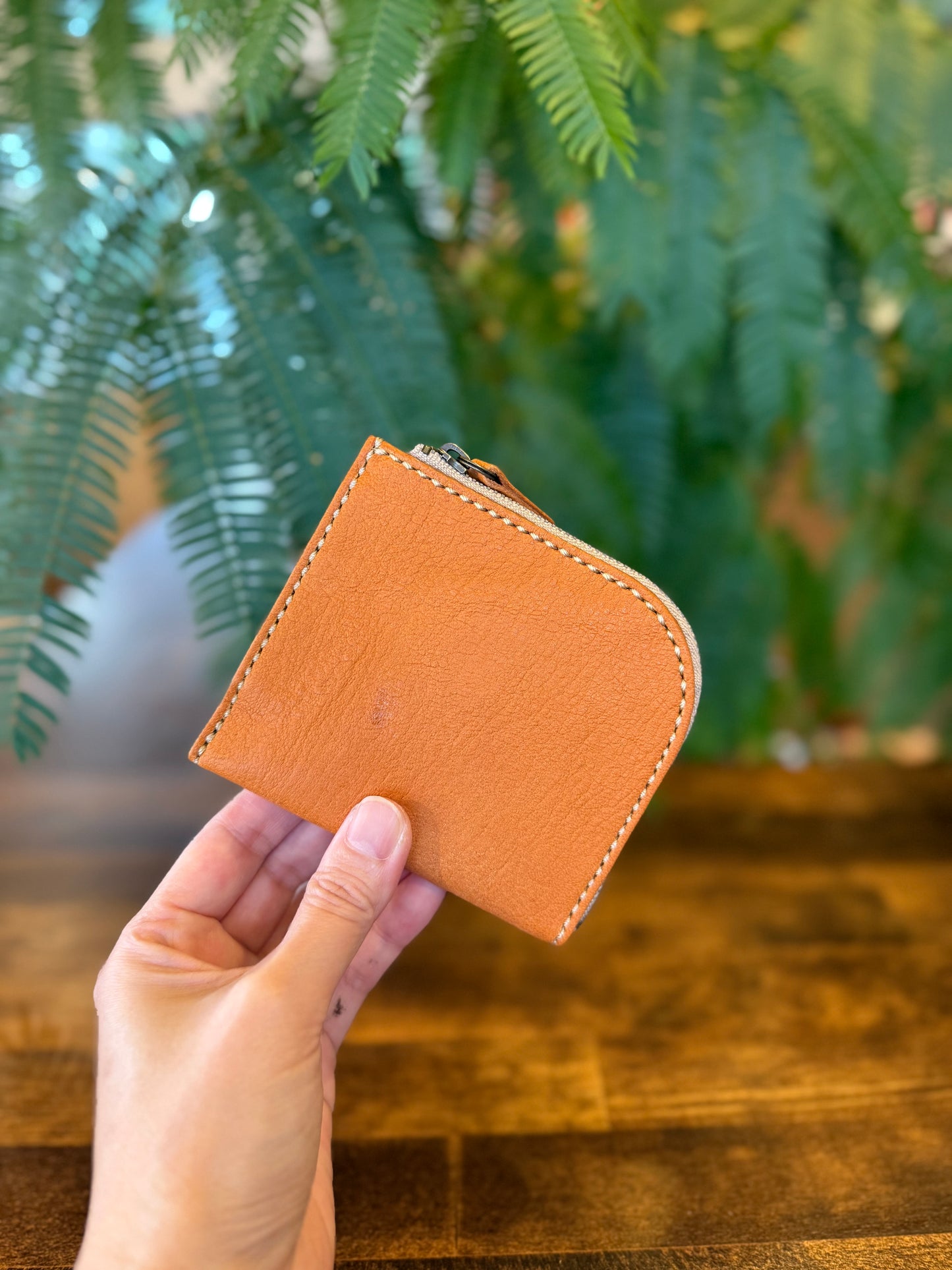 【屋久鹿革】島財布・キャメル