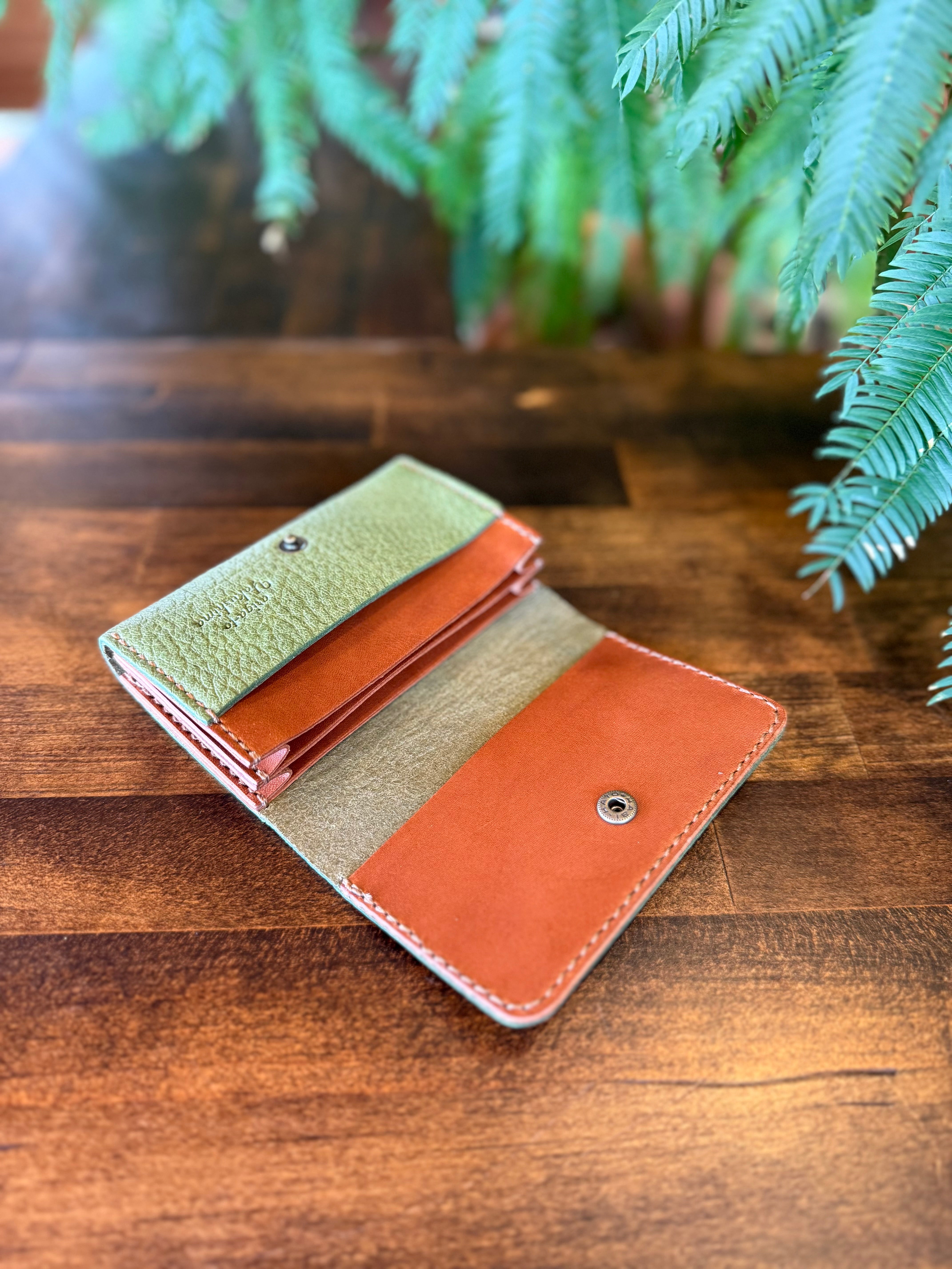 【屋久鹿革】おさいふ名刺入れスクエアタイプ