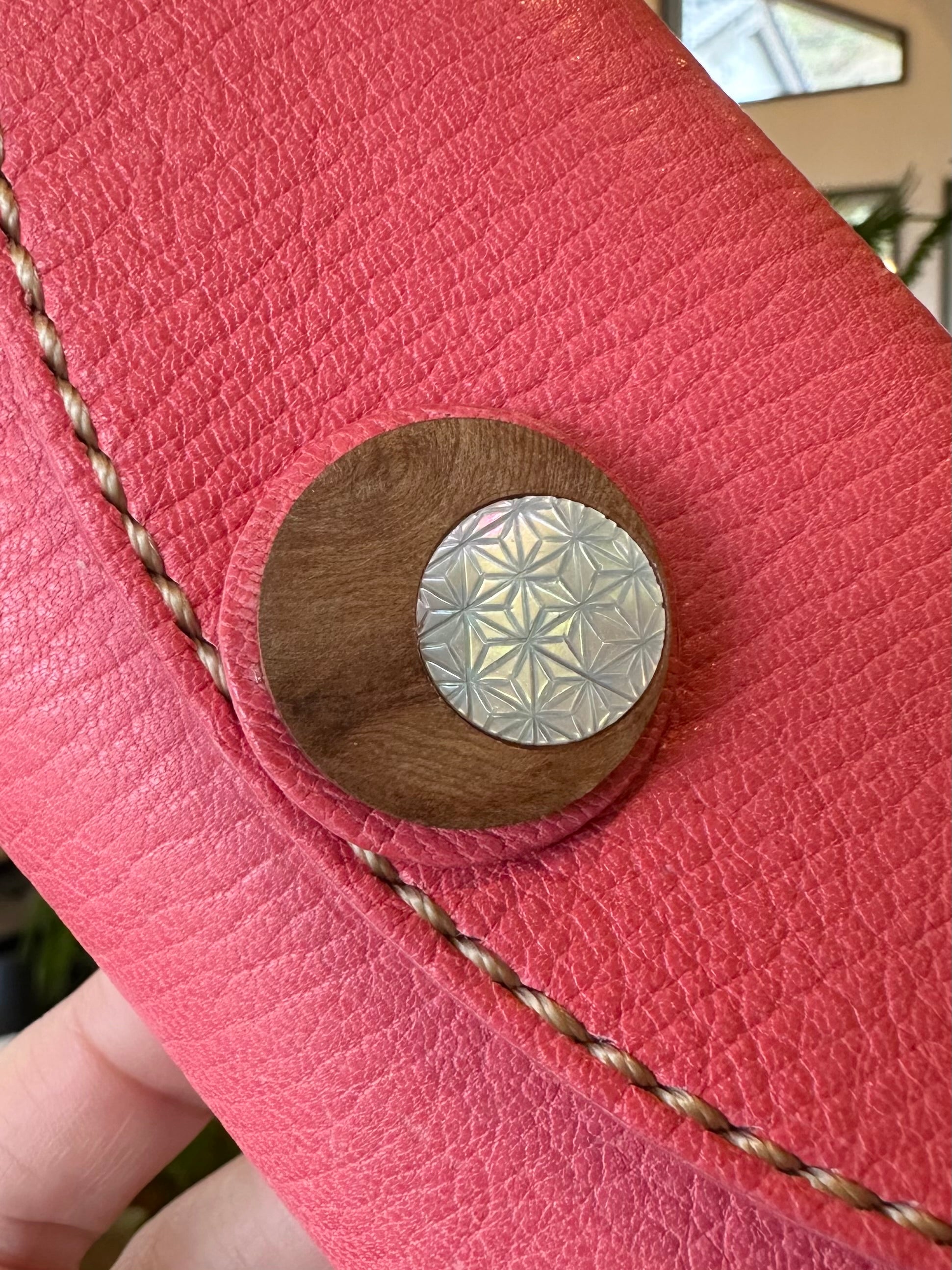 【屋久鹿革】おさいふ名刺入れ (屋久杉×夜光貝)