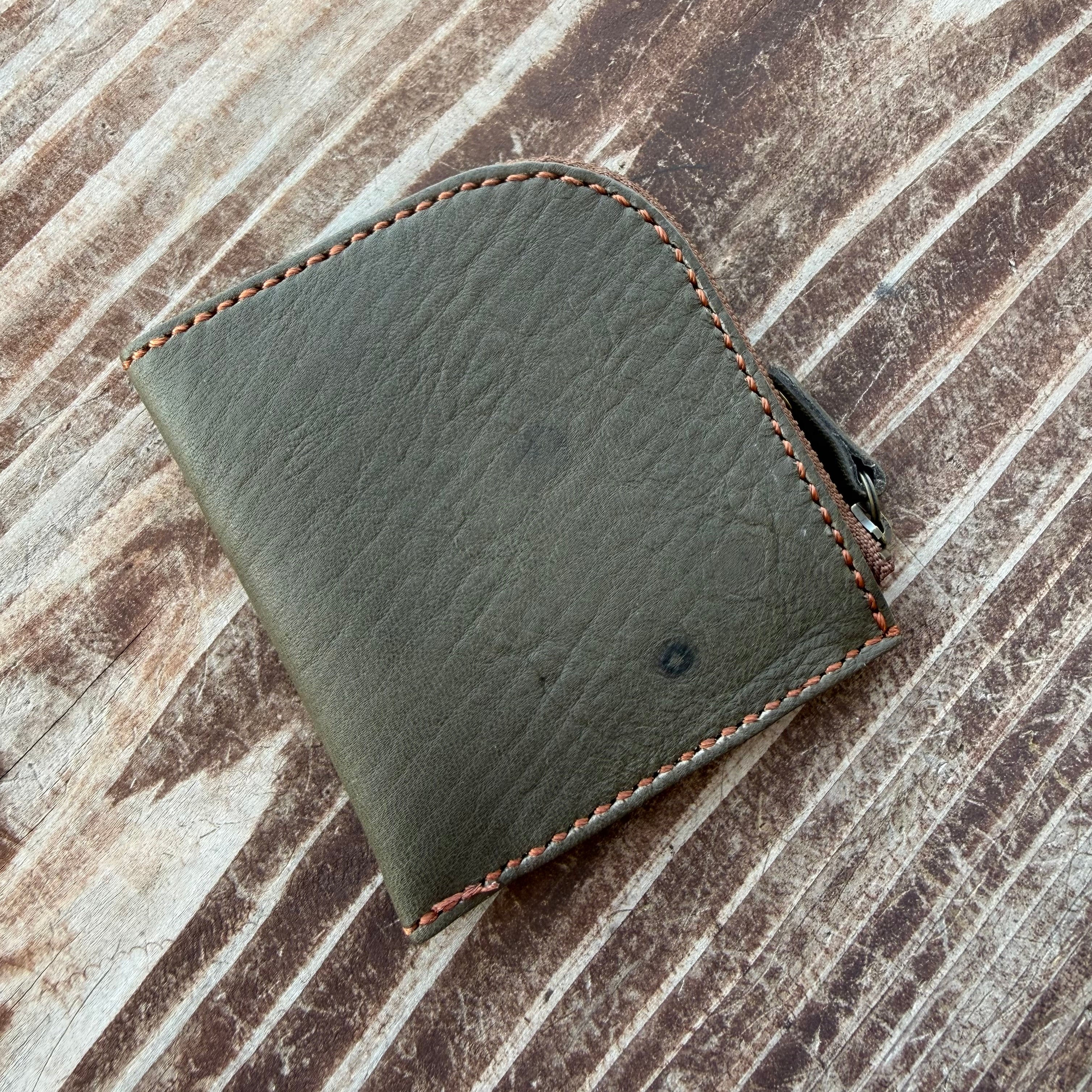 【屋久鹿革】島財布・カーキ