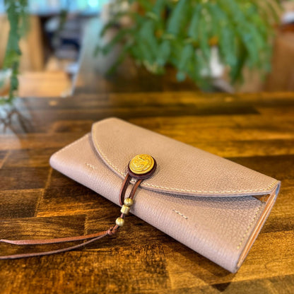 Navy Antique Button Wallet