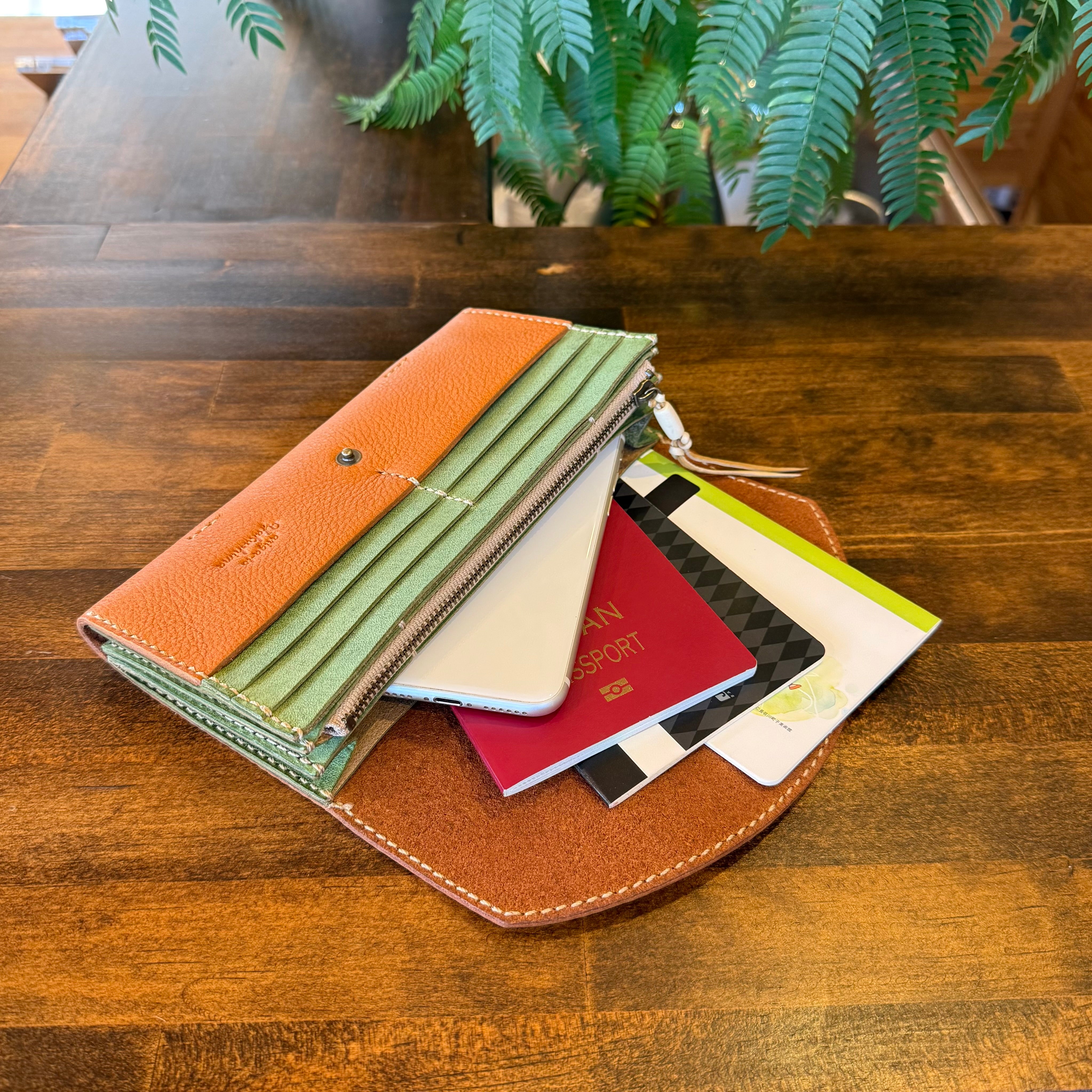 【屋久鹿革】ヤクシカと三日月のロングウォレット【受注生産・納期3ヶ月】