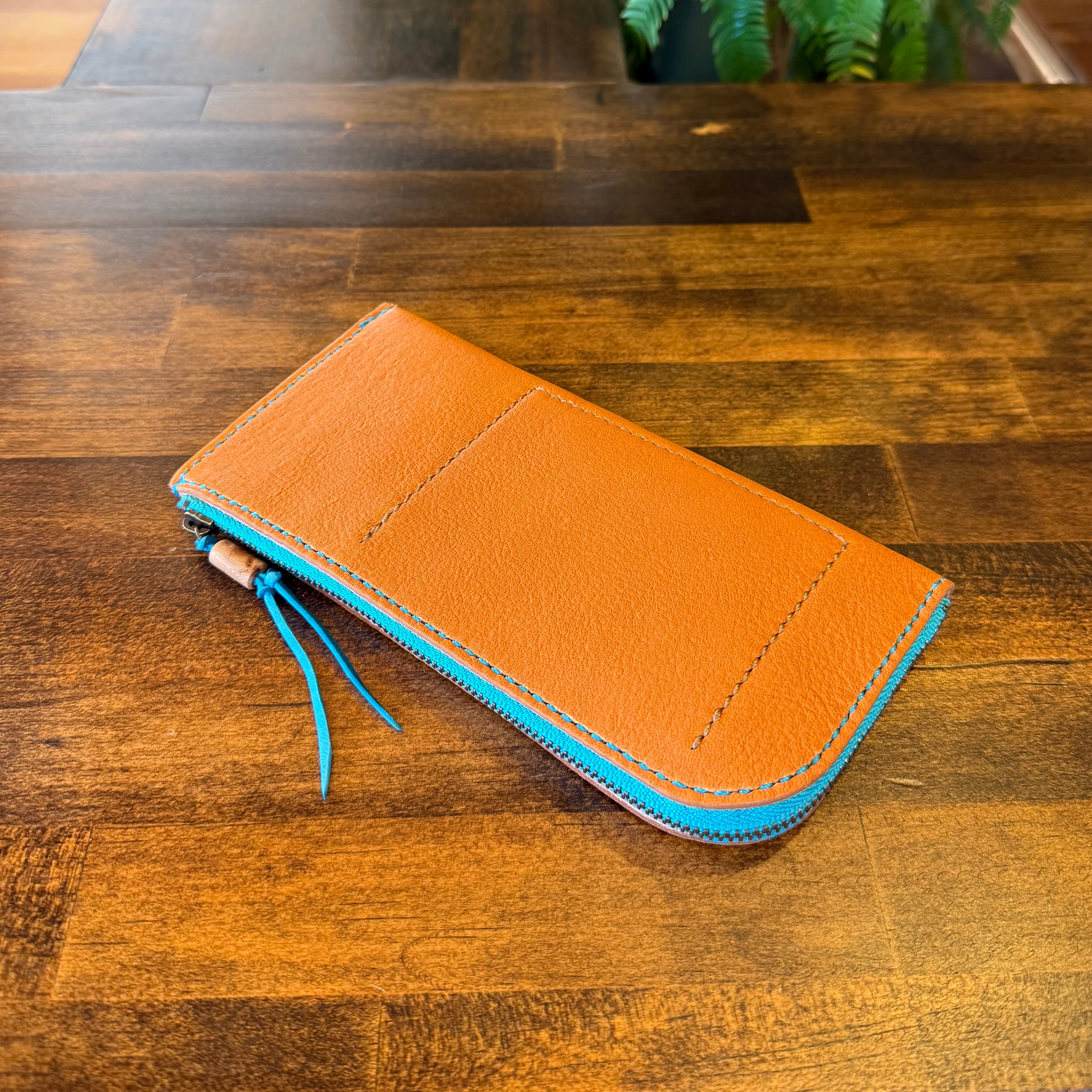 【屋久鹿革】島財布セミロング（キャメル）