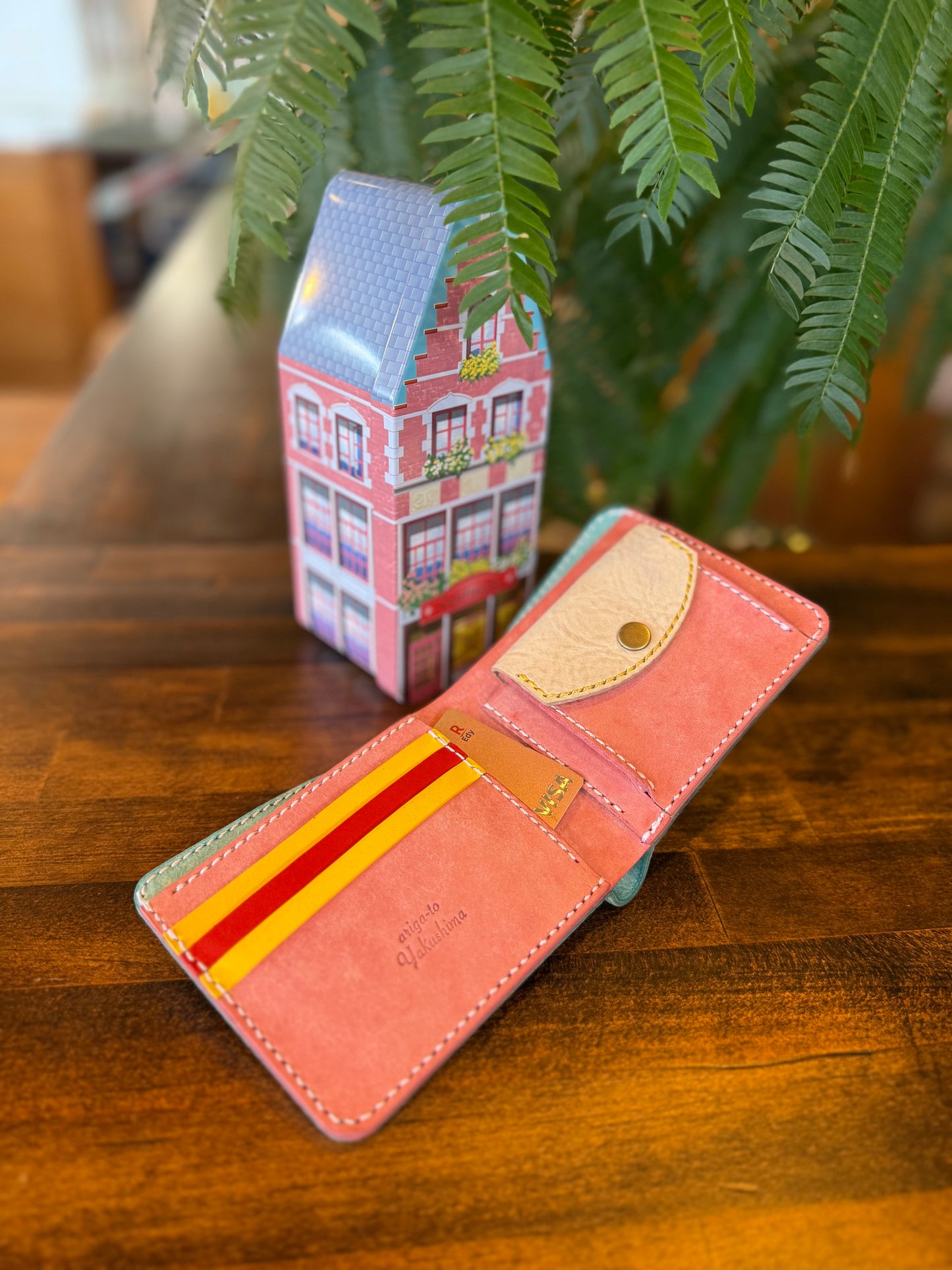 【屋久鹿革】二つ折り財布(ベルギー・ブルージュ)【1点物】