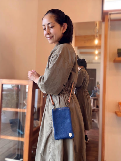 サコッシュ・京鹿革×屋久鹿のツノ（ブルー）