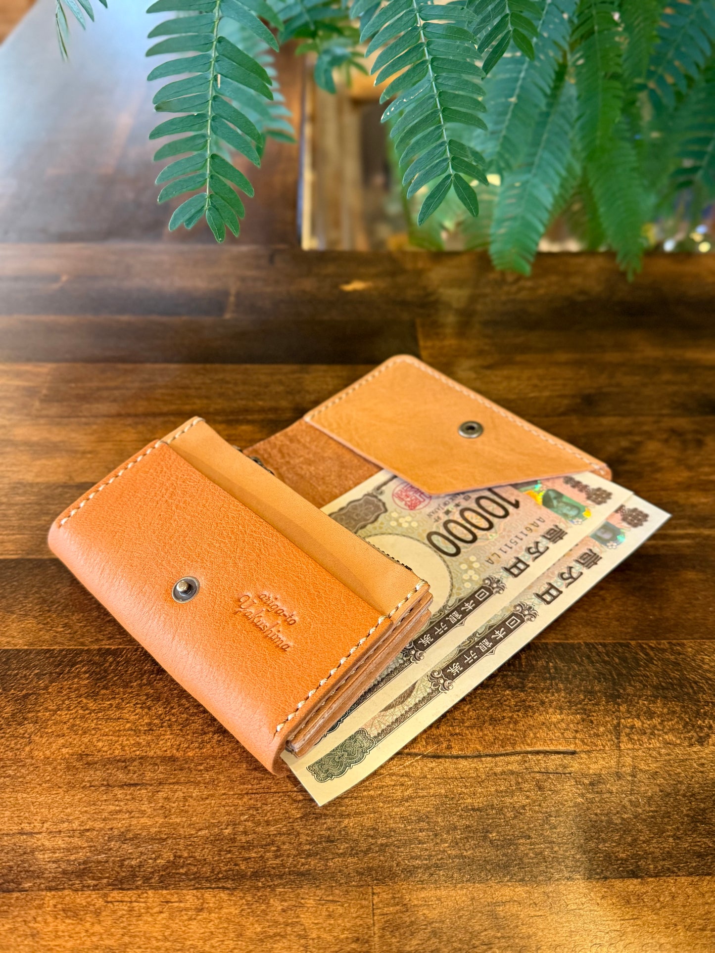 【屋久鹿革】こぢんまり財布(キャメル)