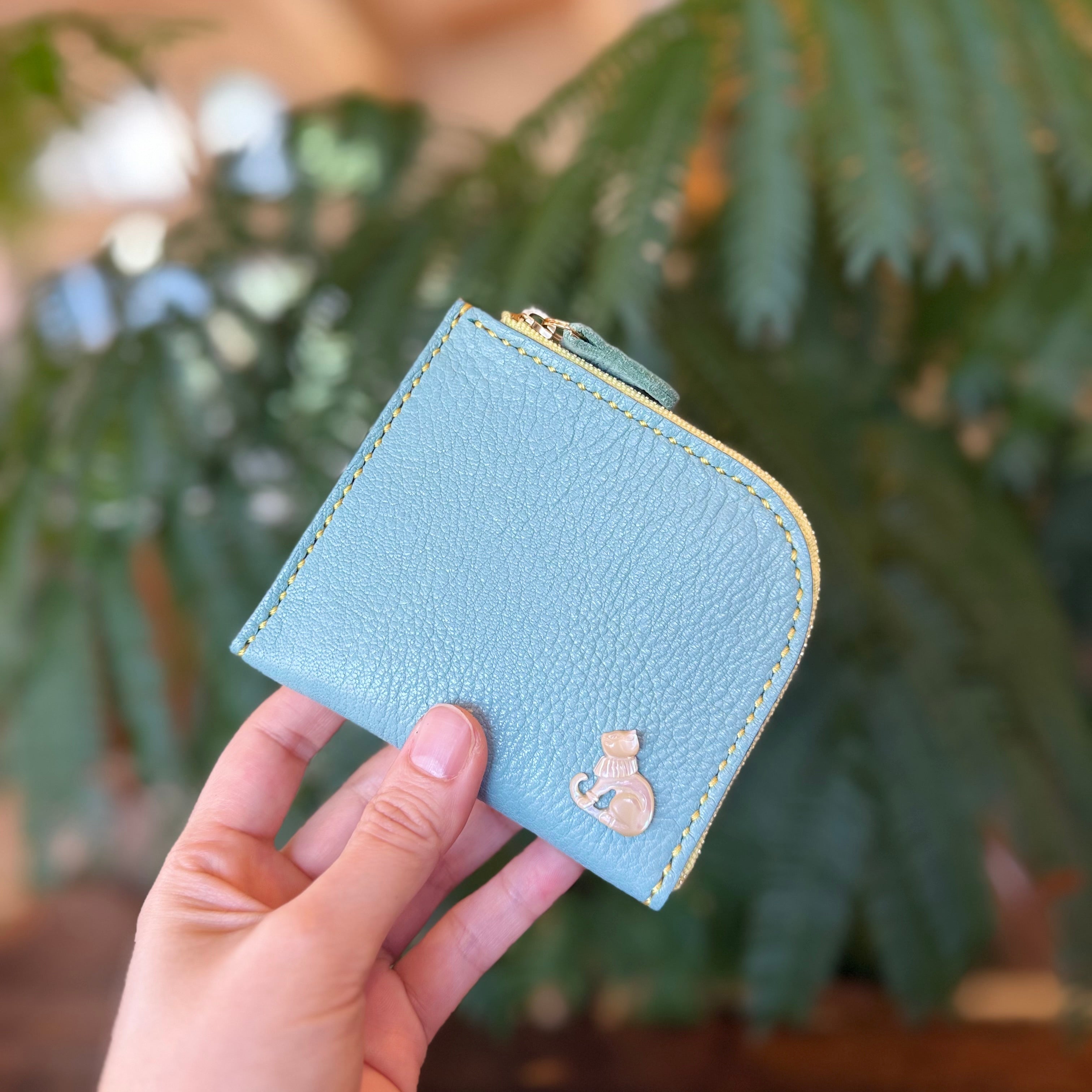 [Yakushika Leather] Island Wallet / Turquoise