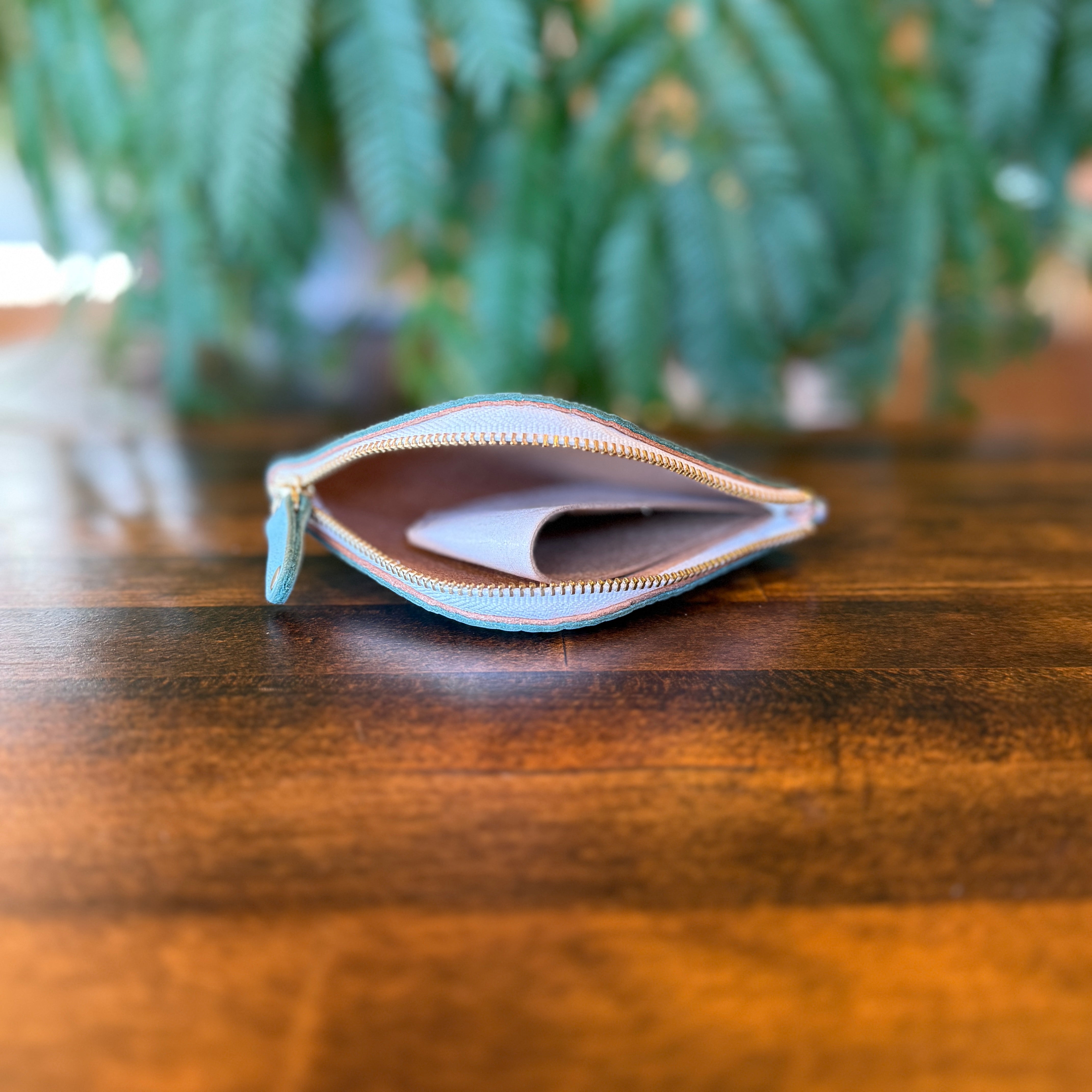 [Yakushika Leather] Island Wallet / Turquoise