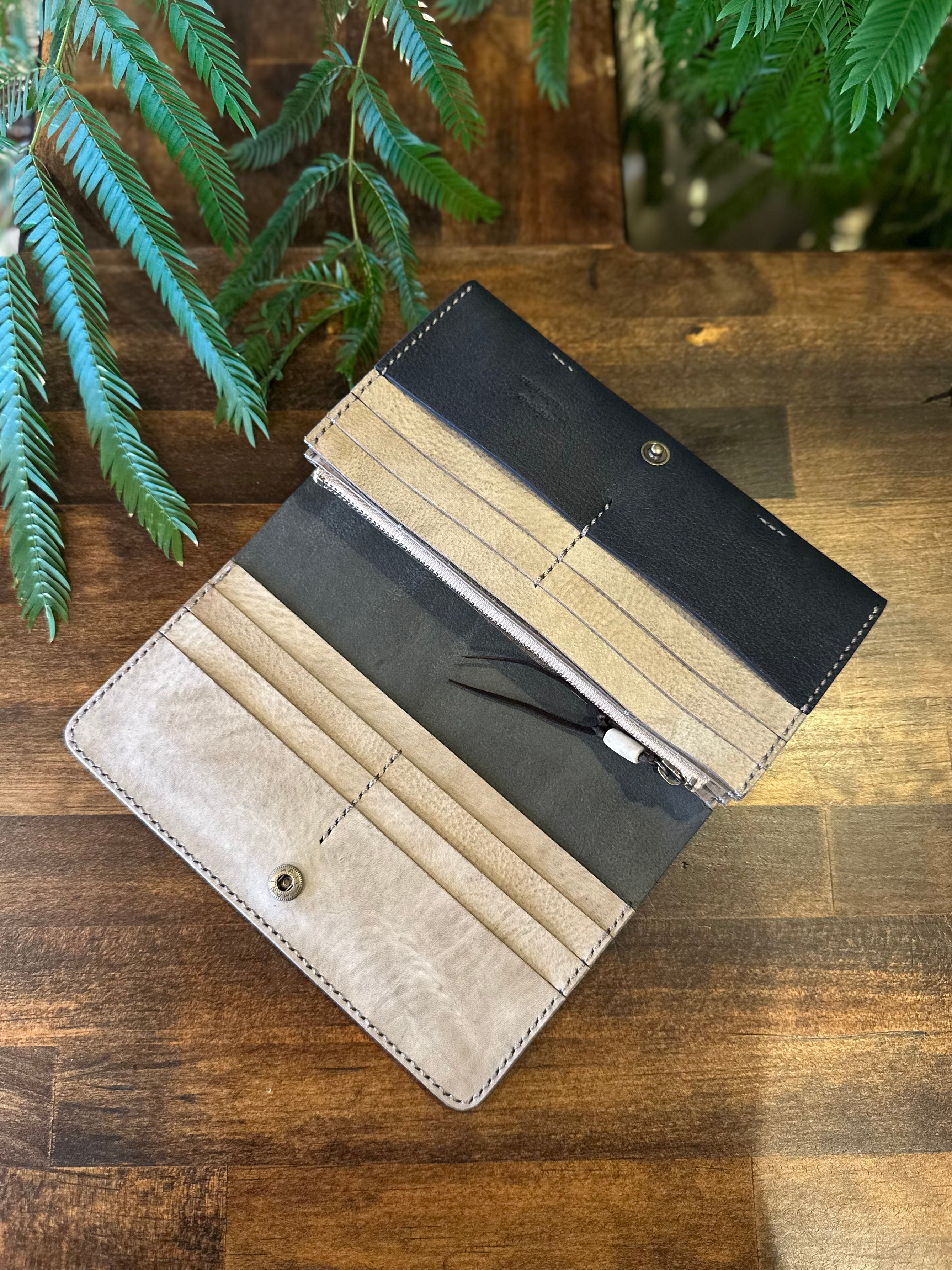 【蝦夷鹿革】『深海』長財布【受注生産】