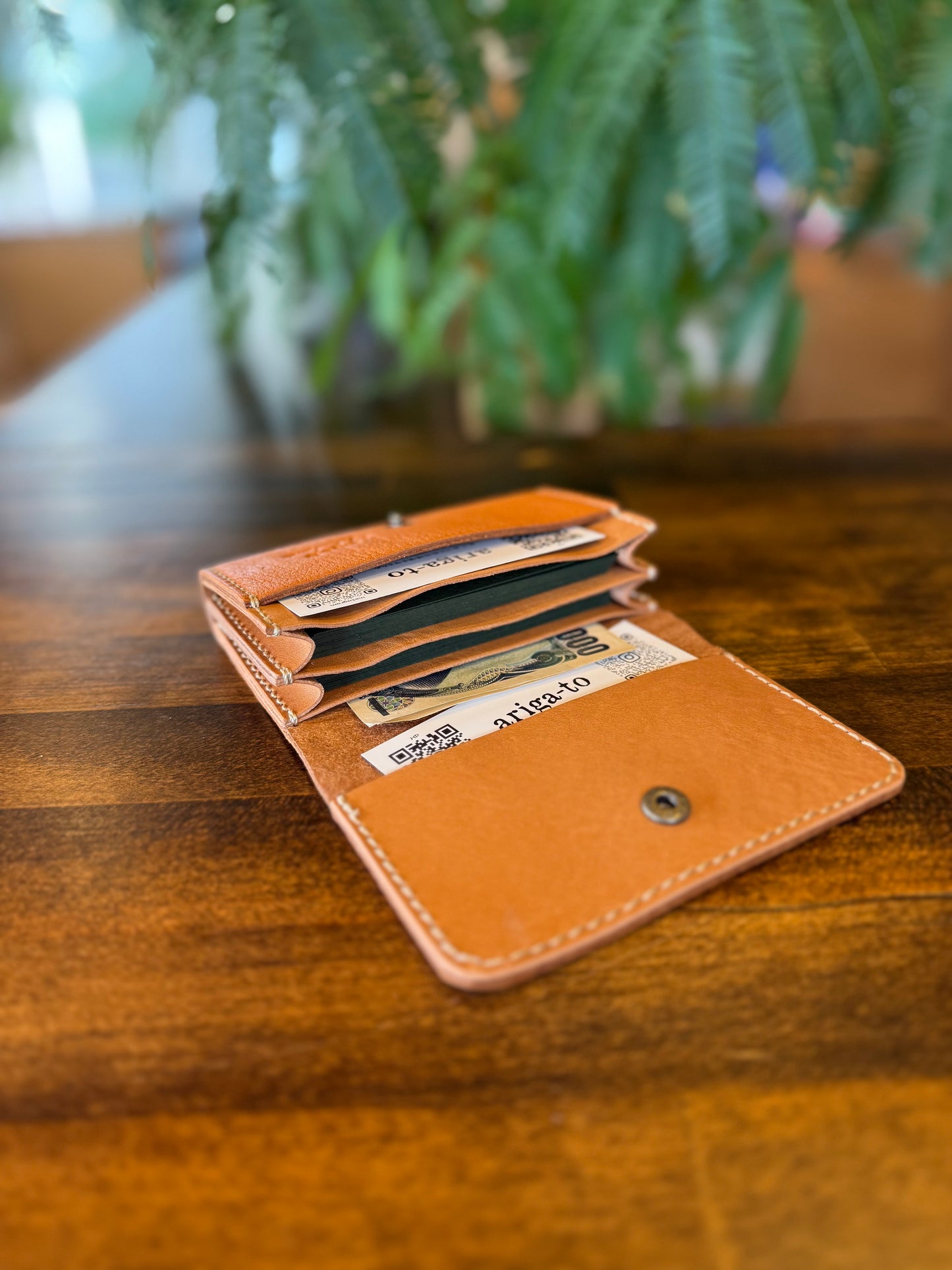 【屋久鹿革】おさいふ名刺入れスクエアタイプ