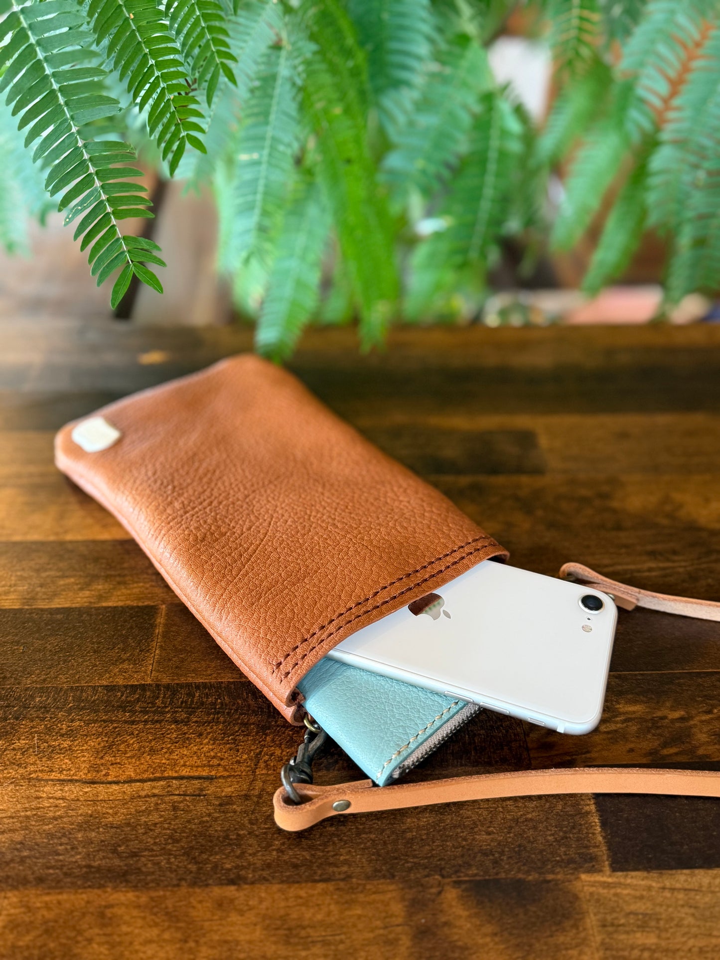 サコッシュ・京鹿革×屋久鹿のツノ（ブラウン）