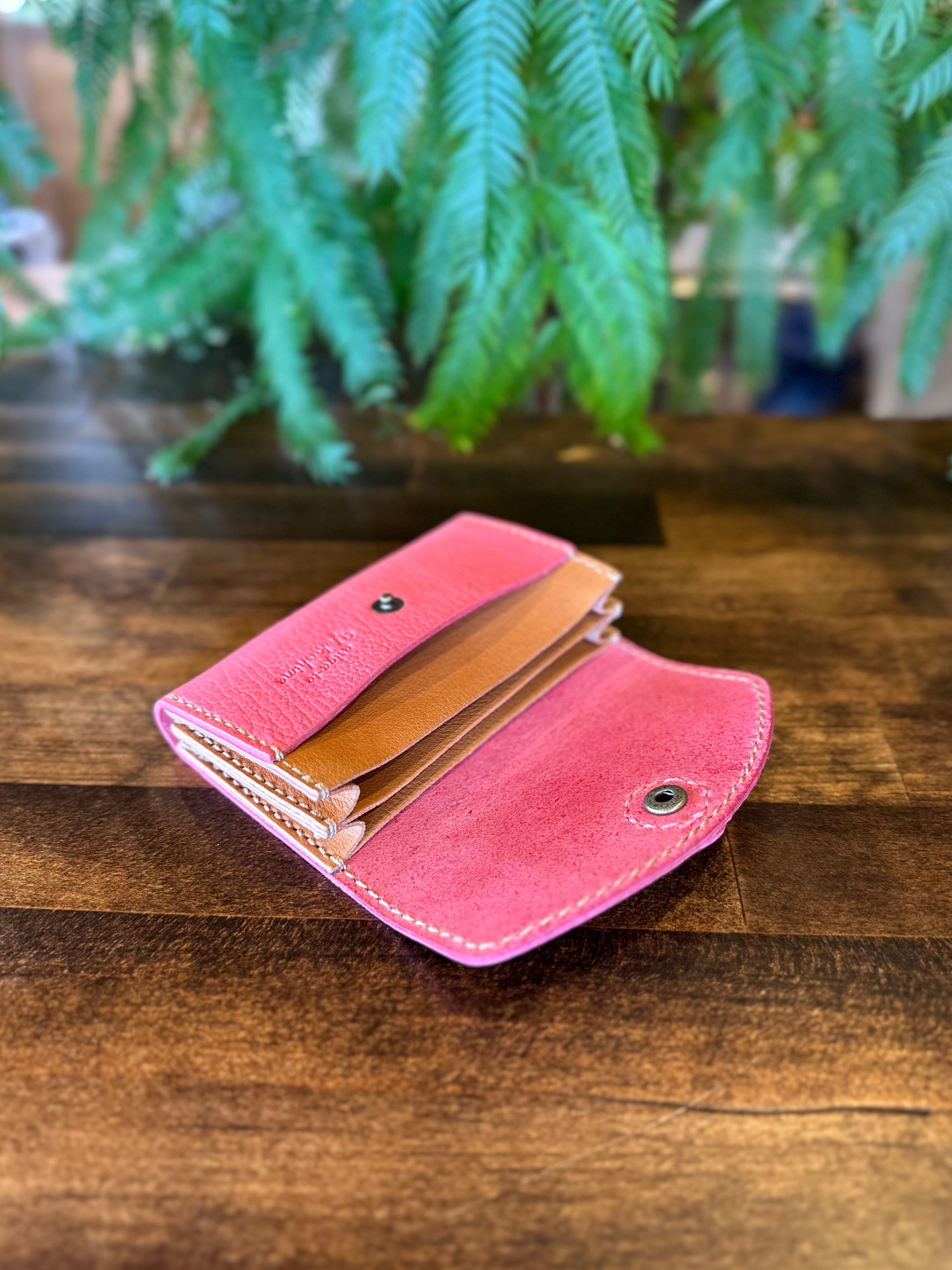 【屋久鹿革】おさいふ名刺入れ (屋久杉×夜光貝)