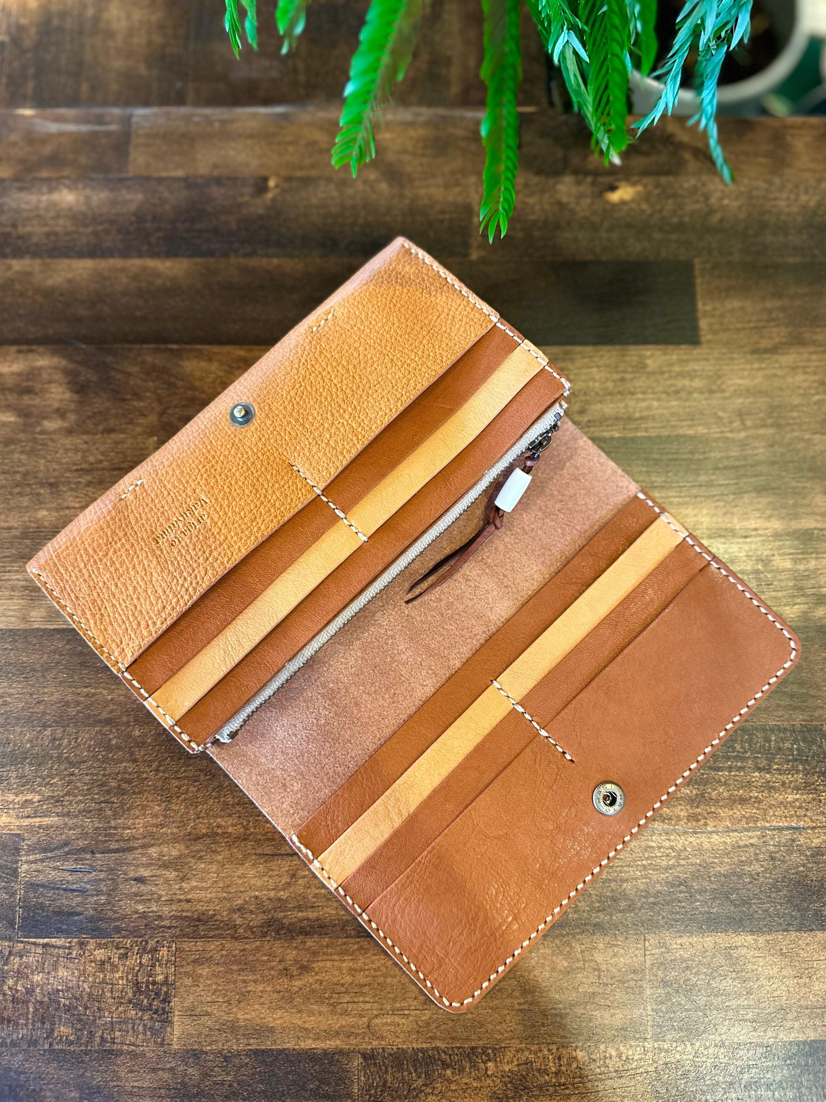 【屋久鹿革】『島の土色』長財布【受注生産】