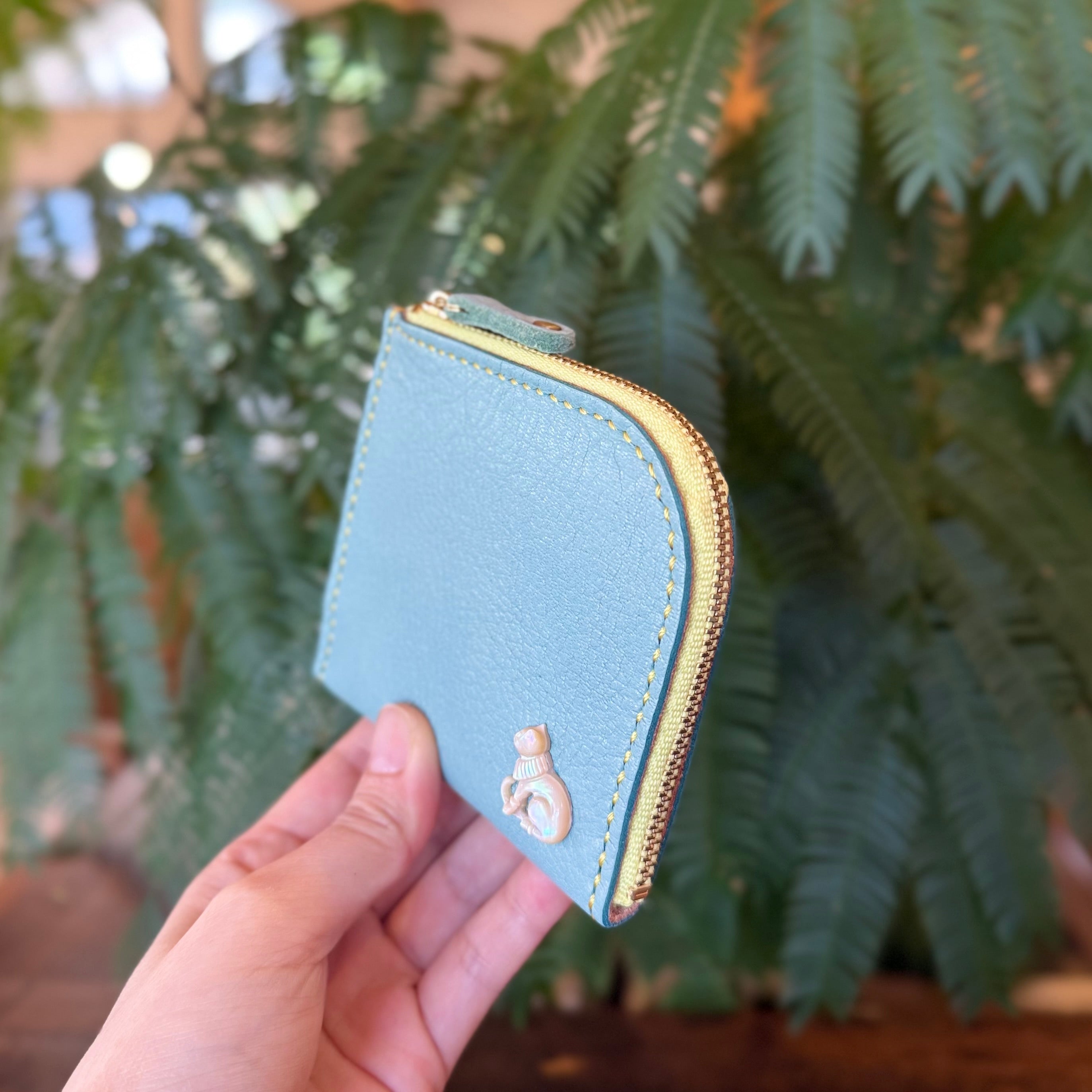 [Yakushika Leather] Island Wallet / Turquoise