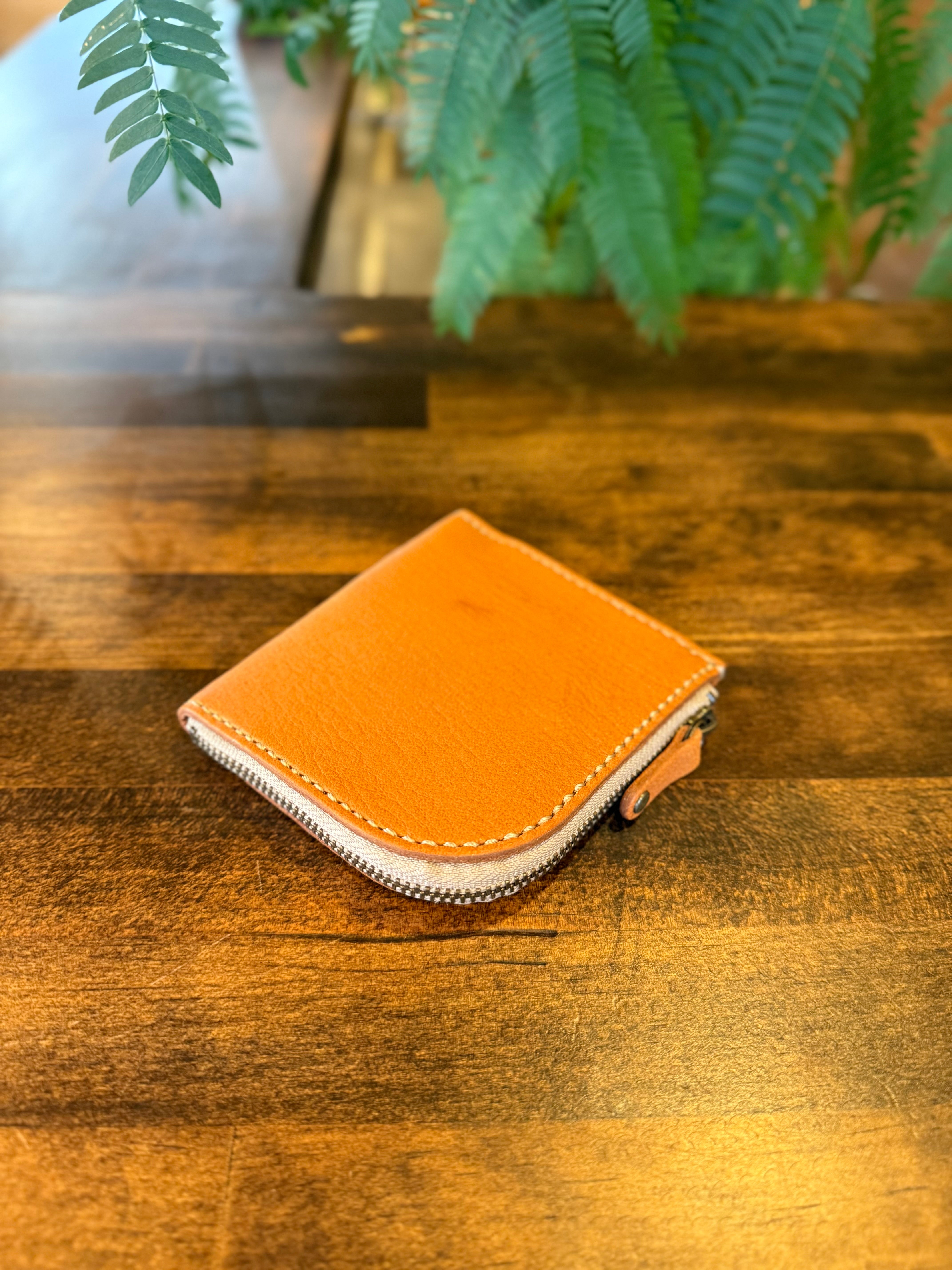 【屋久鹿革】島財布・キャメル
