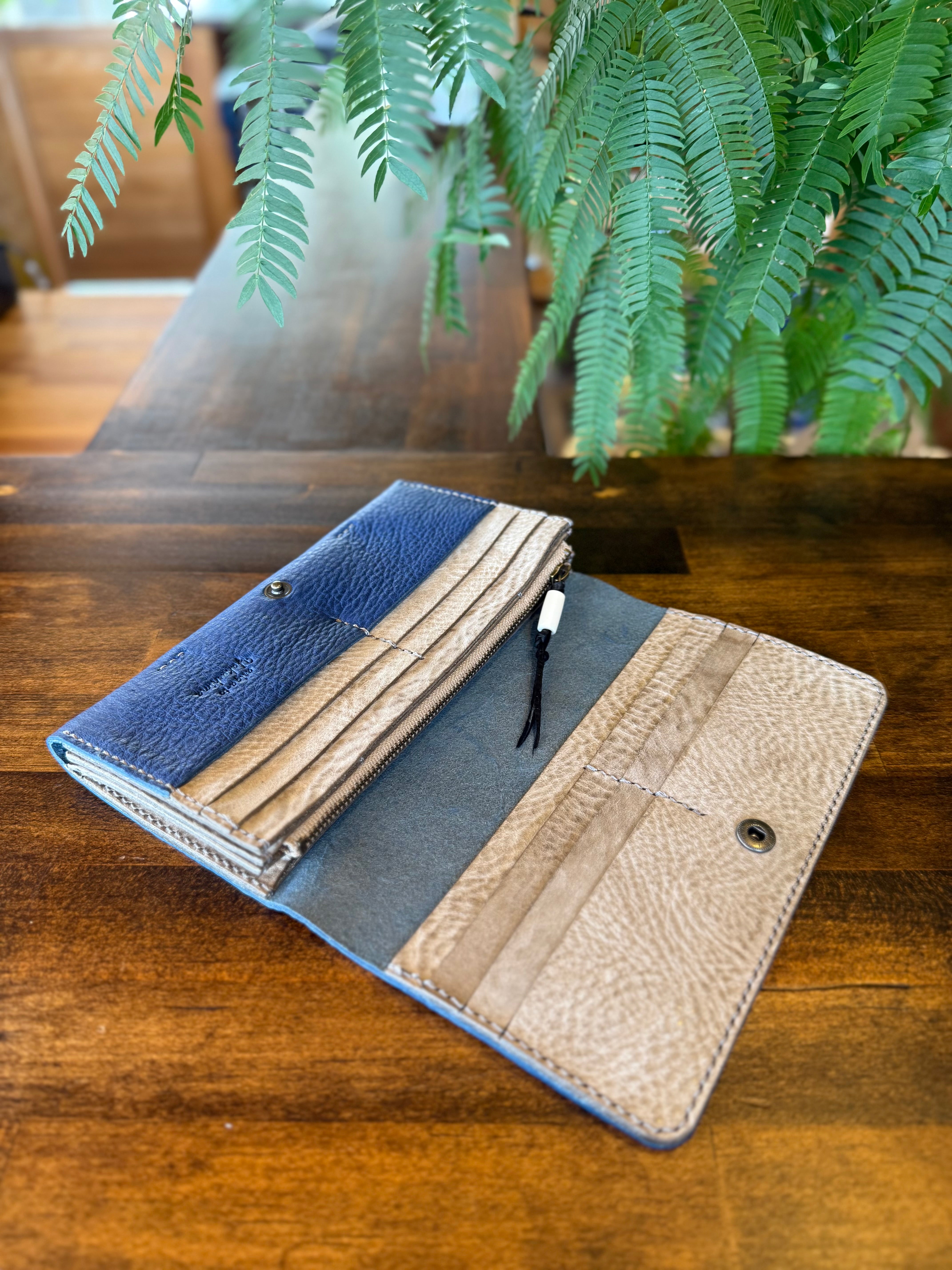 【蝦夷鹿革】『深海』長財布【受注生産】