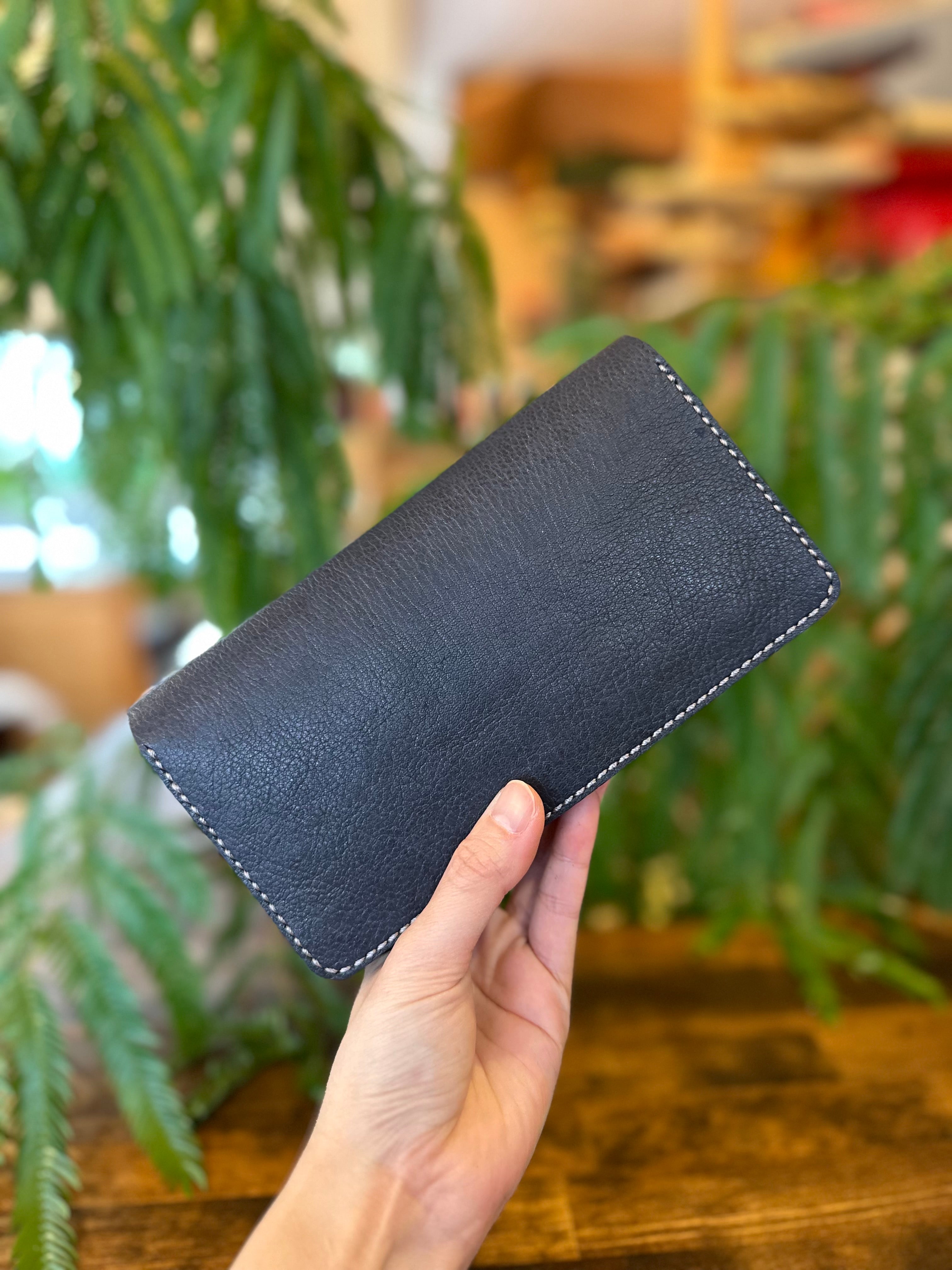 【蝦夷鹿革】『深海』長財布【受注生産】