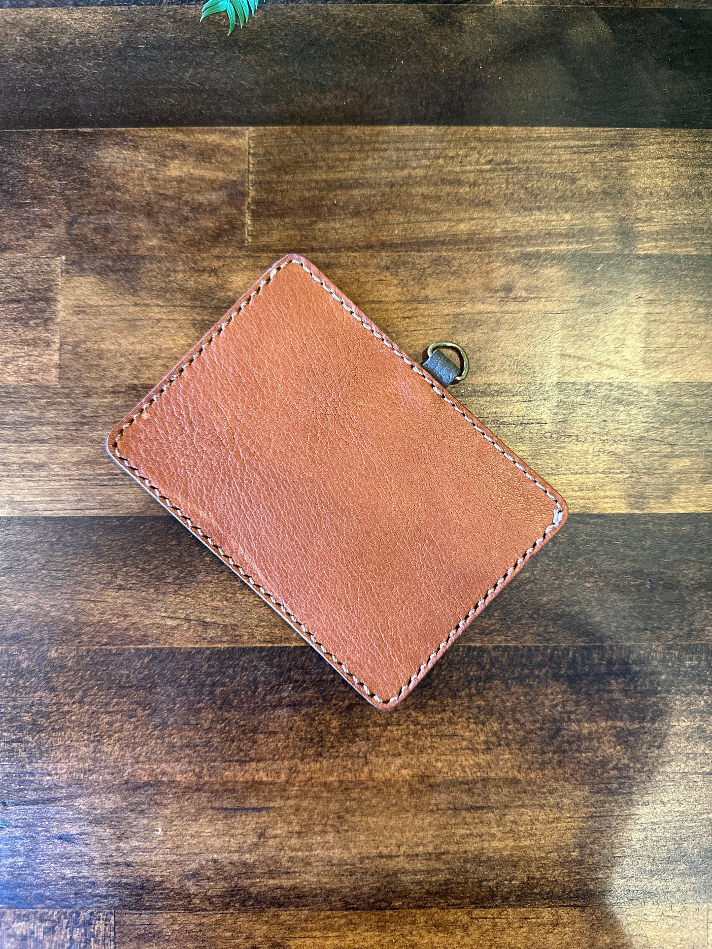 Employee ID case, khaki x brown (Yakushika leather x Tochigi leather)