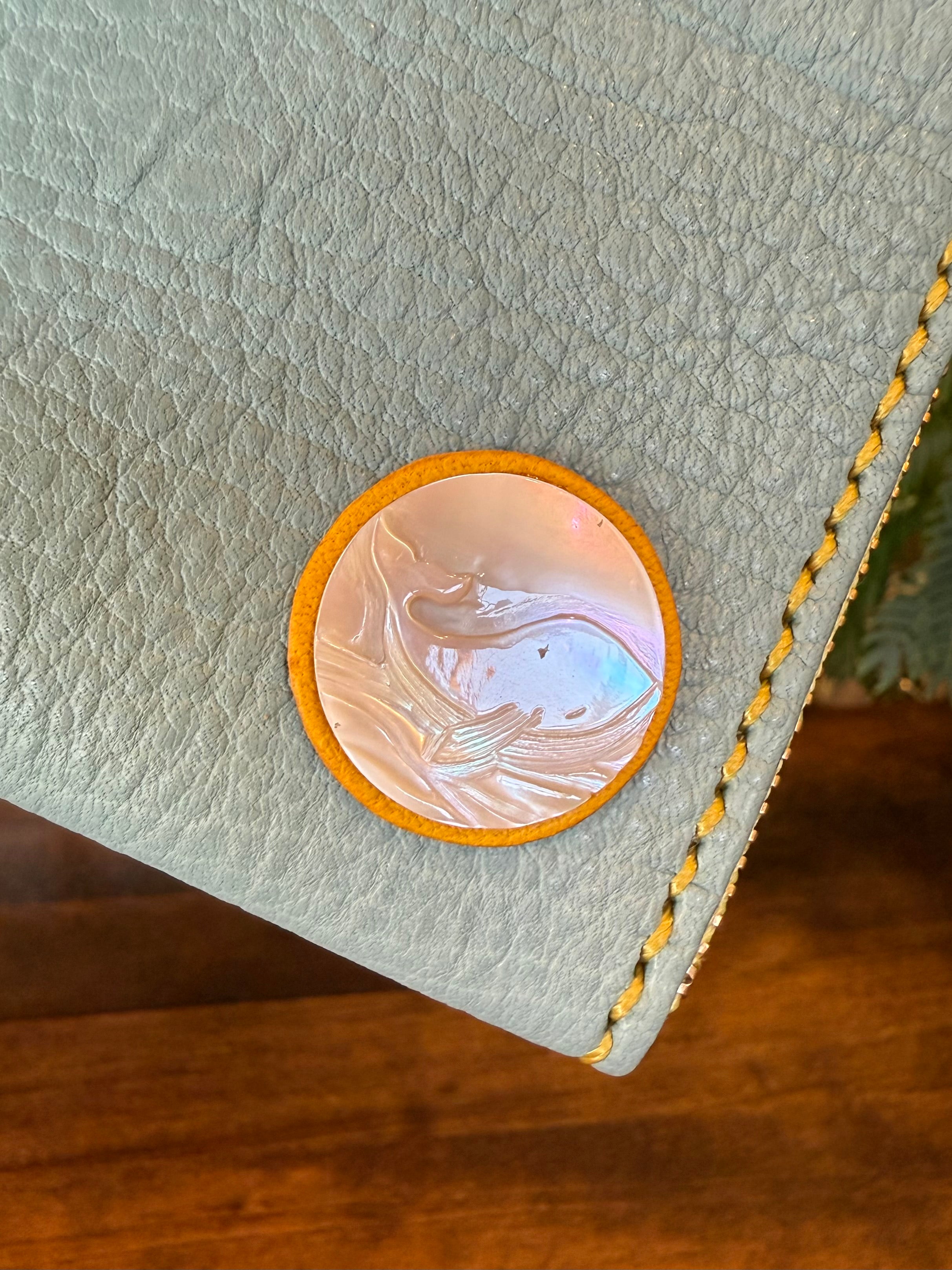 【屋久鹿革】島財布・ターコイズ