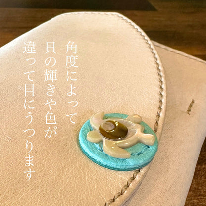 Sea turtle long wallet (undyed x ice blue)