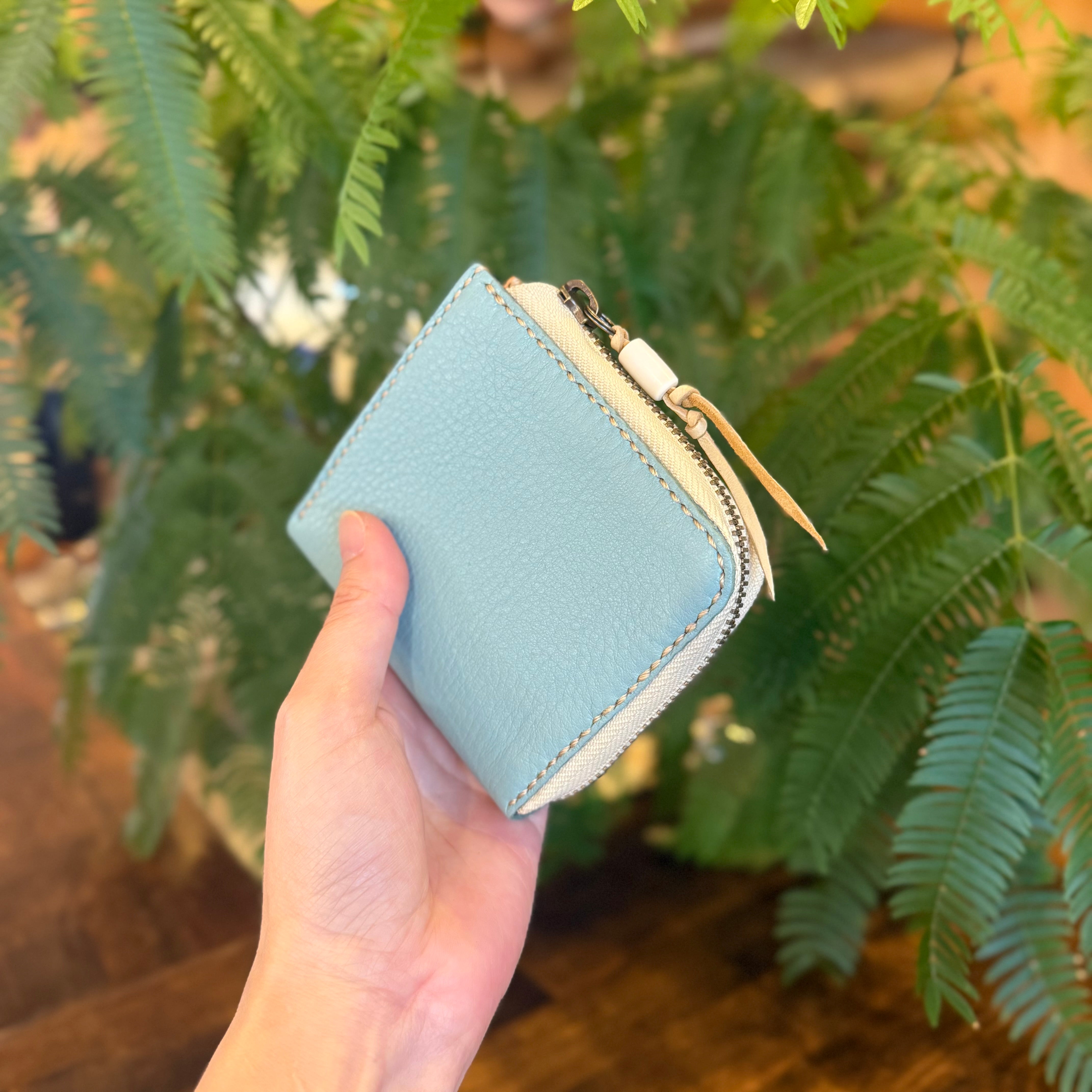 【屋久鹿革】究極の島財布(ターコイズ)