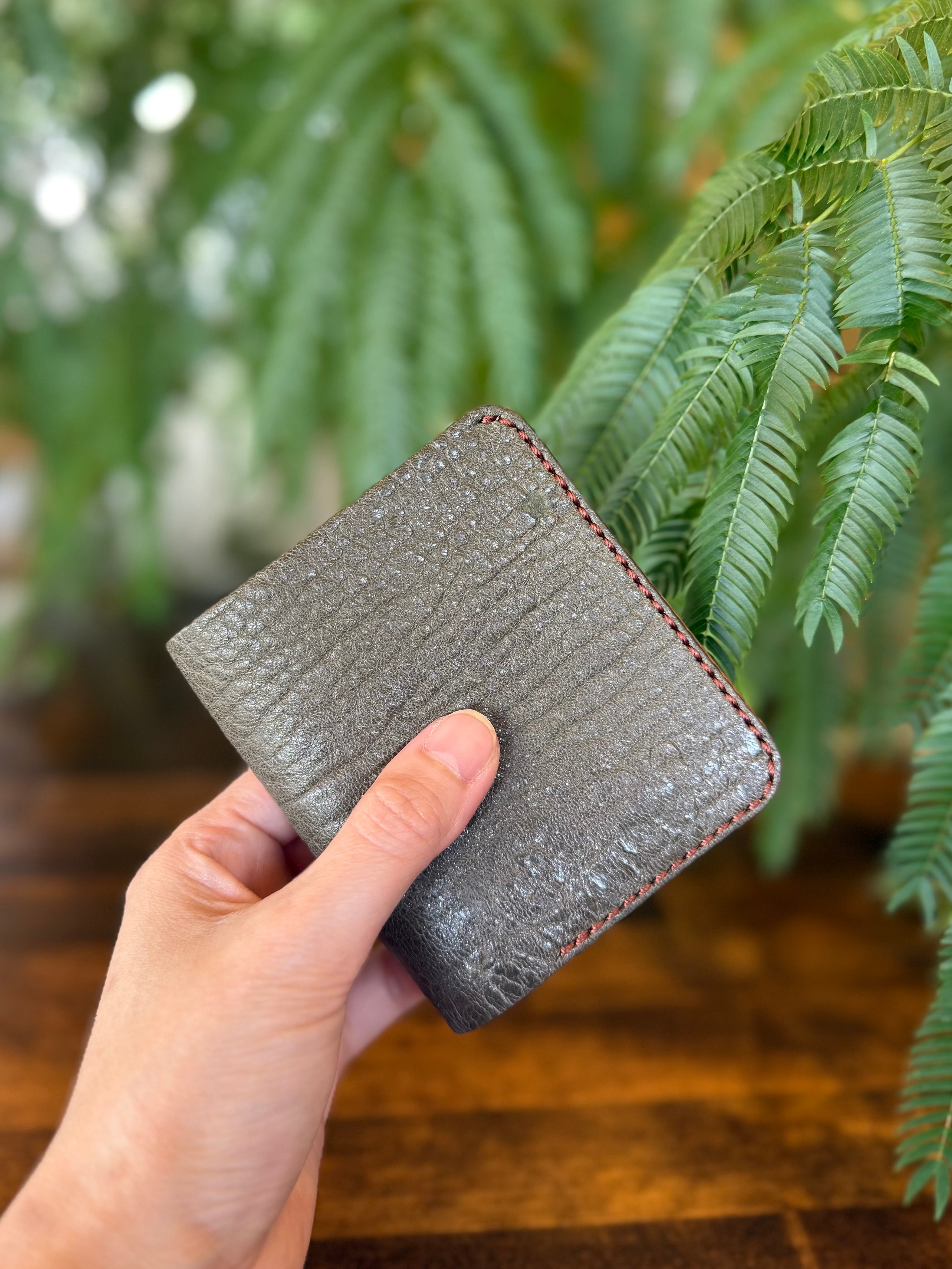 【屋久鹿革】家計管理Wallet(カーキ)