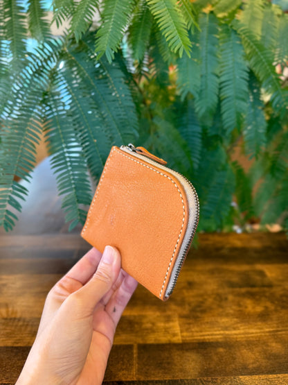 【屋久鹿革】島財布・キャメル