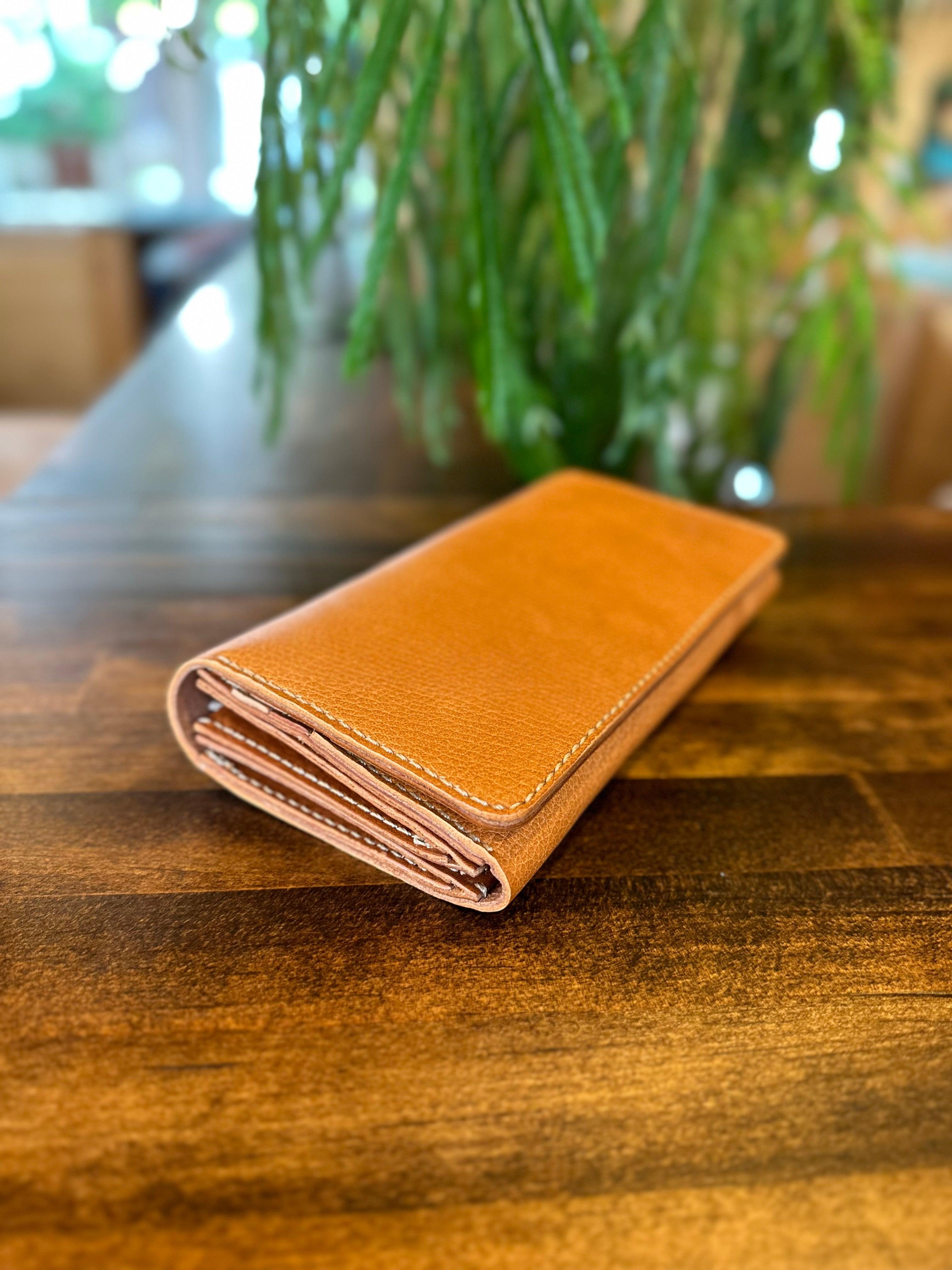 【屋久鹿革】『島の土色』長財布【受注生産】