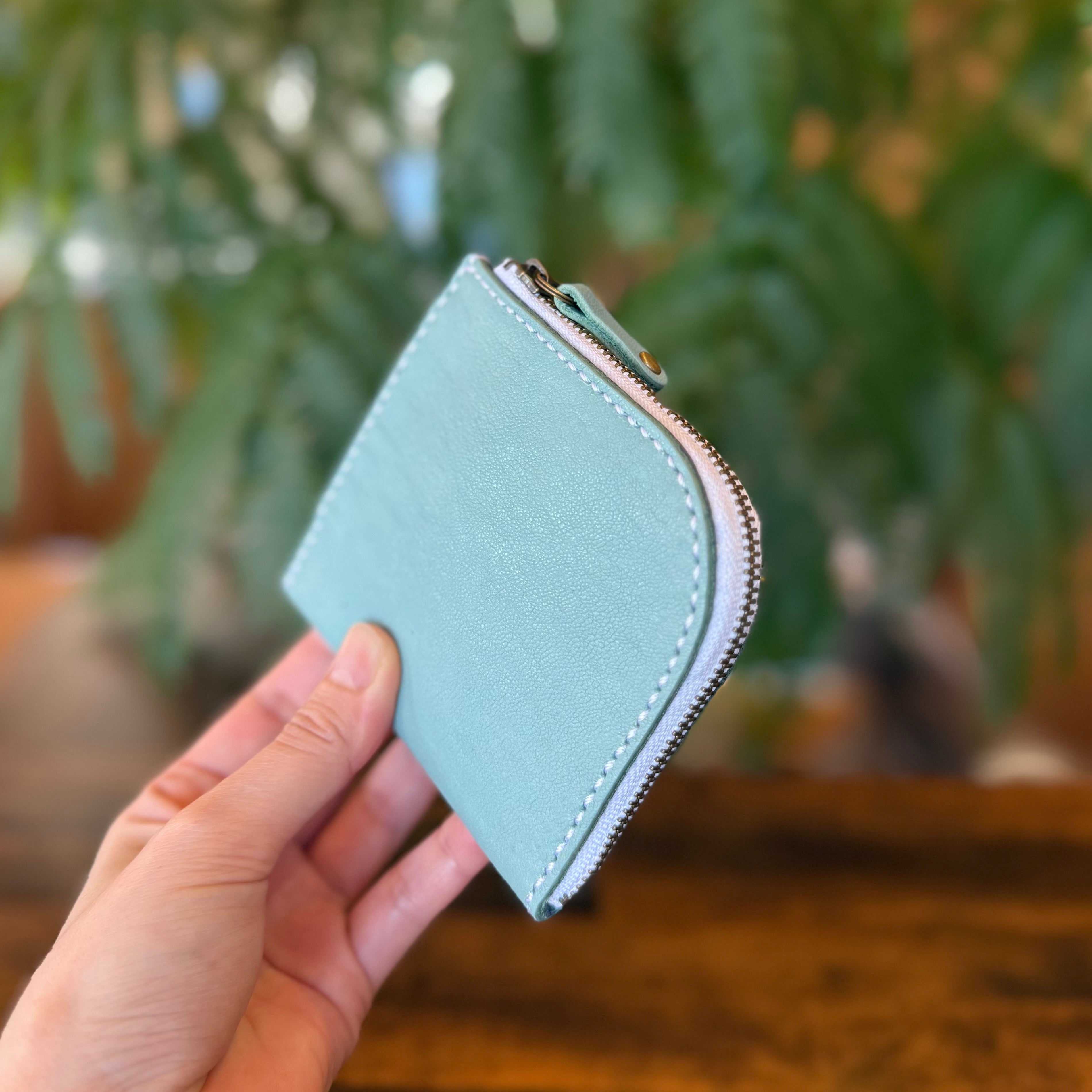 【屋久鹿革】島財布・ターコイズ