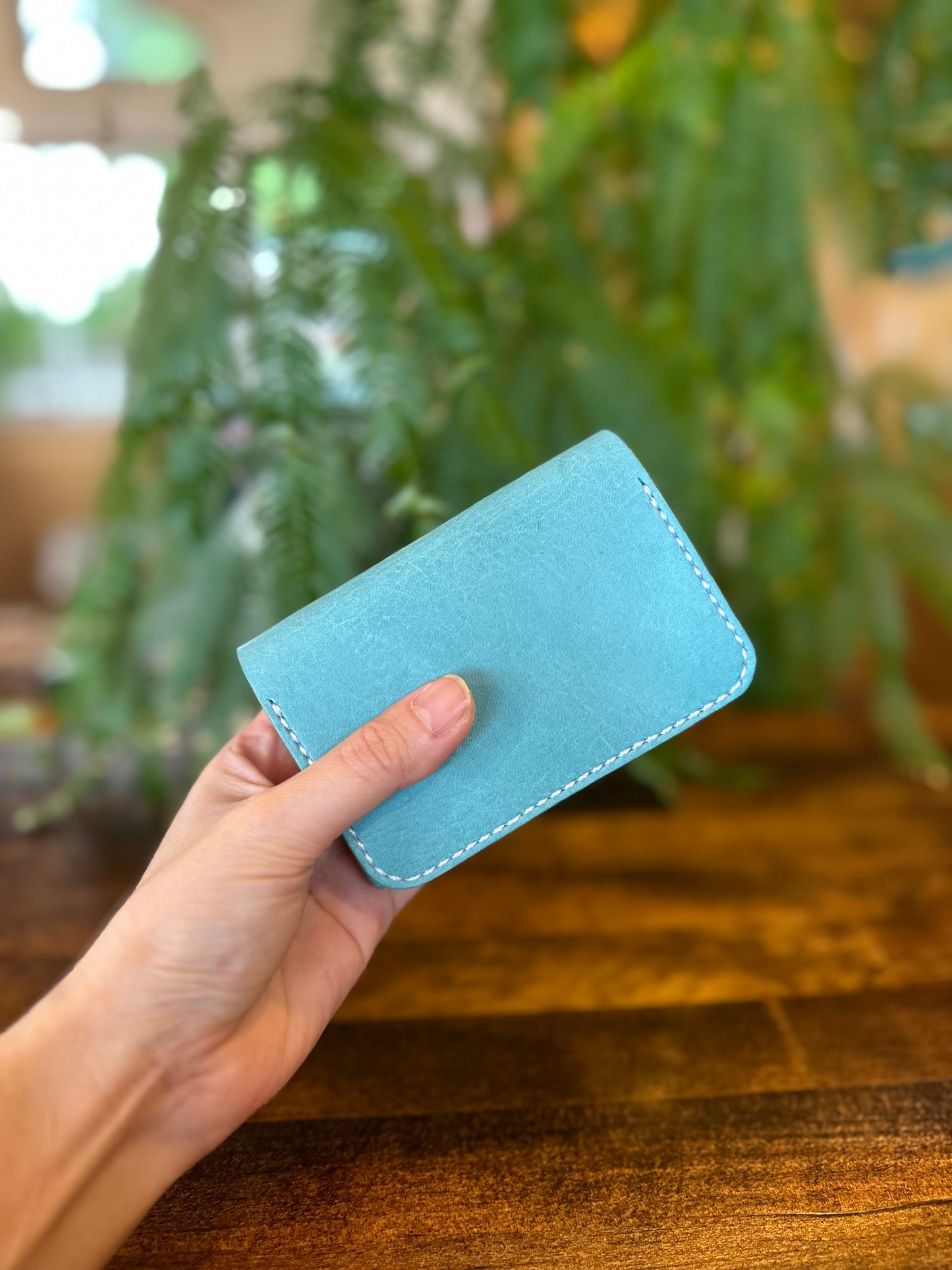 Small wallet (turquoise x light camel)