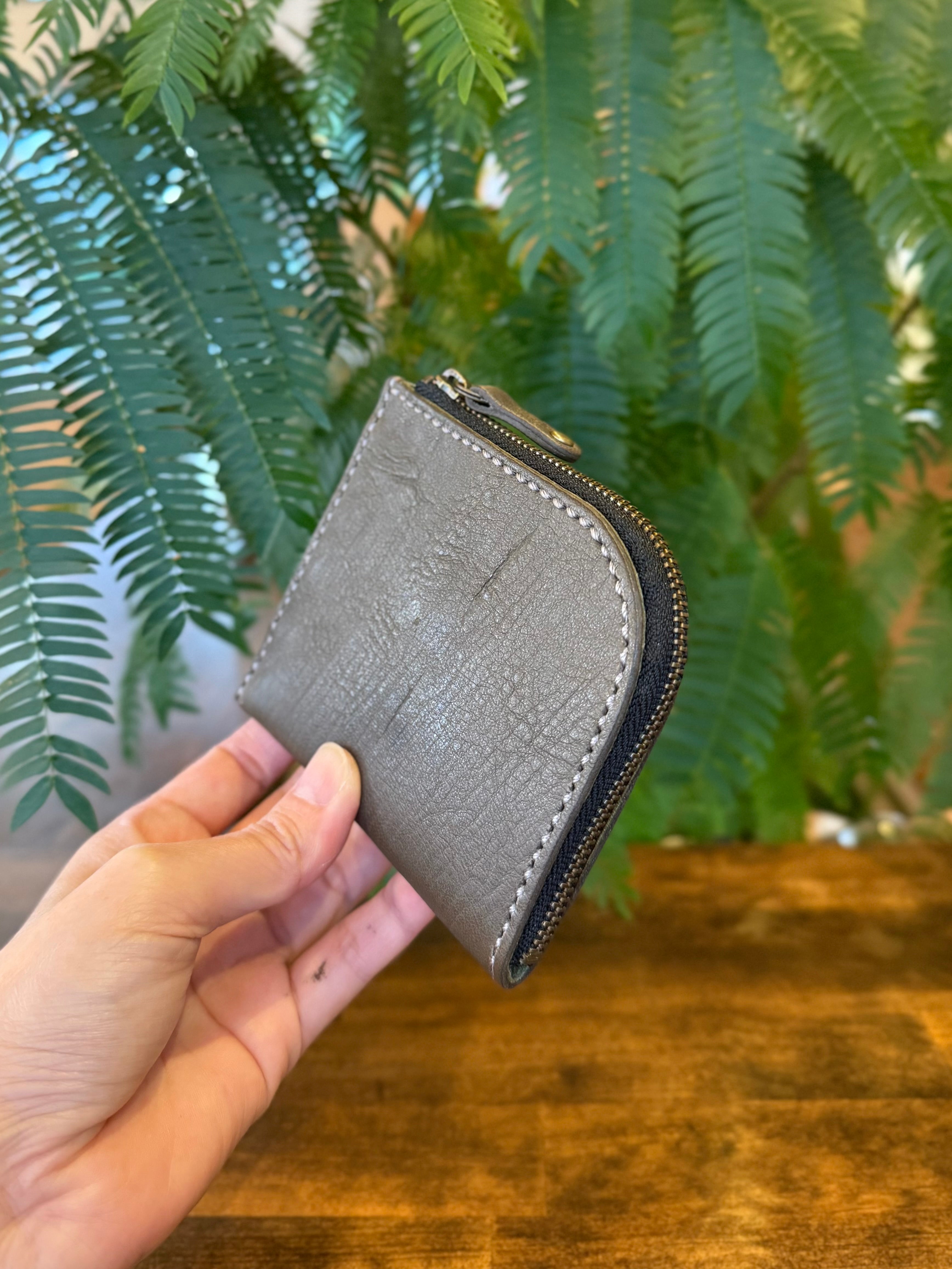 【屋久鹿革】島財布・カーキ