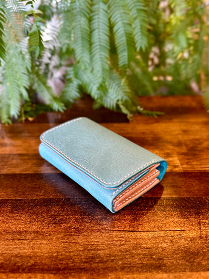 Small wallet (turquoise x light camel)