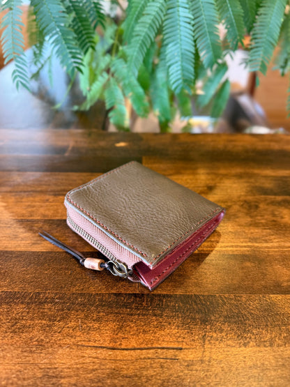 【屋久鹿革】究極の島財布（カーキ）