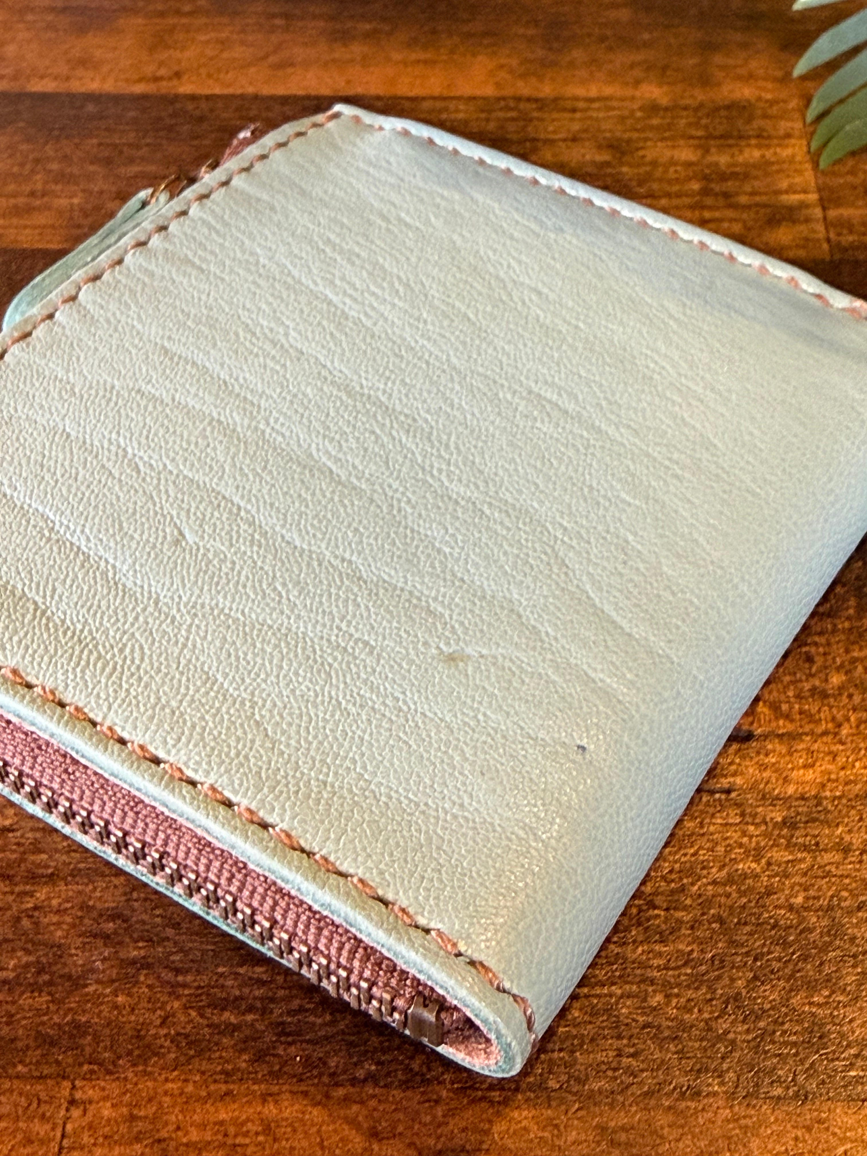 【屋久鹿革】島財布・ターコイズ