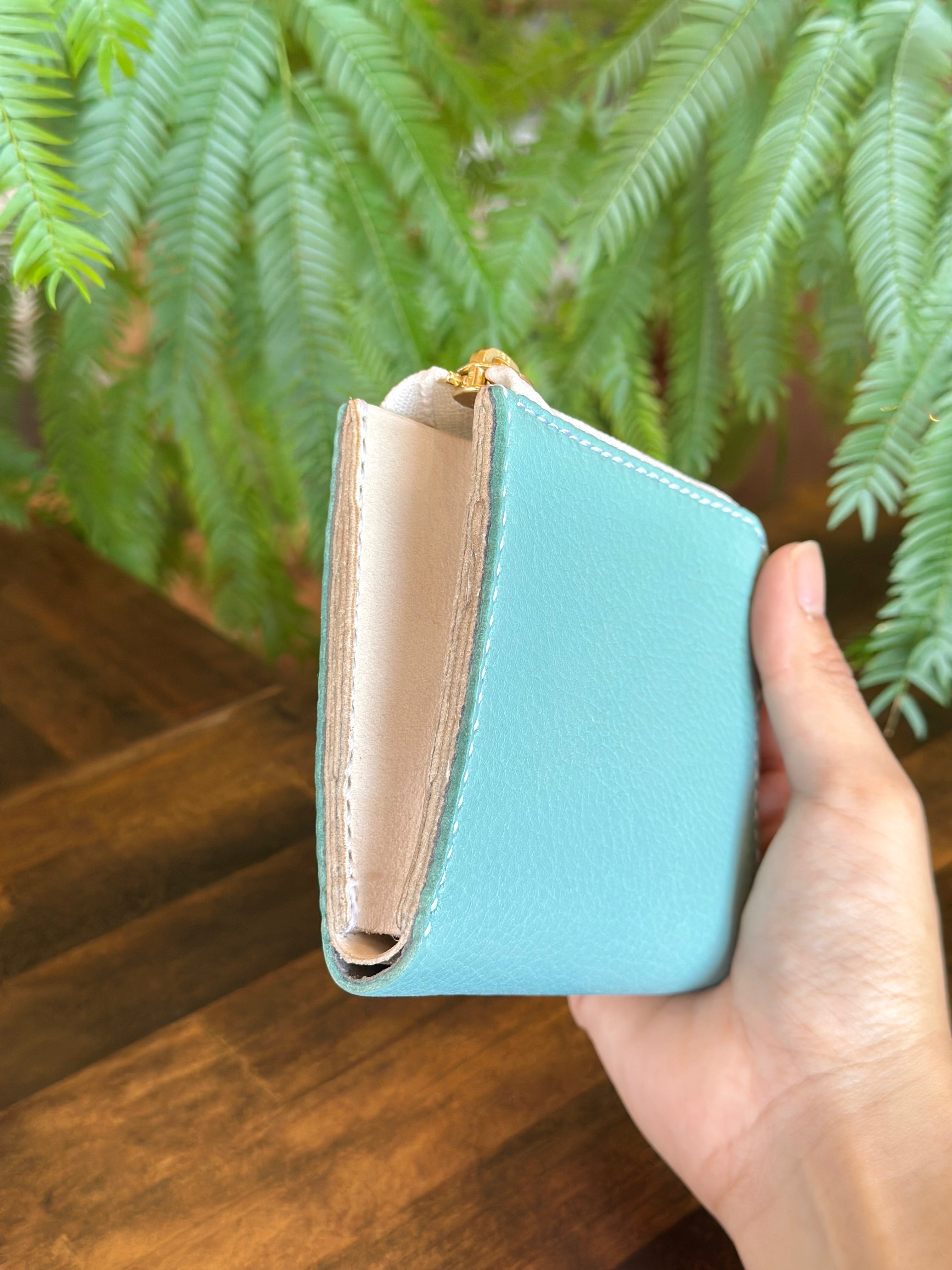 【屋久鹿革】究極の島財布(ターコイズ)