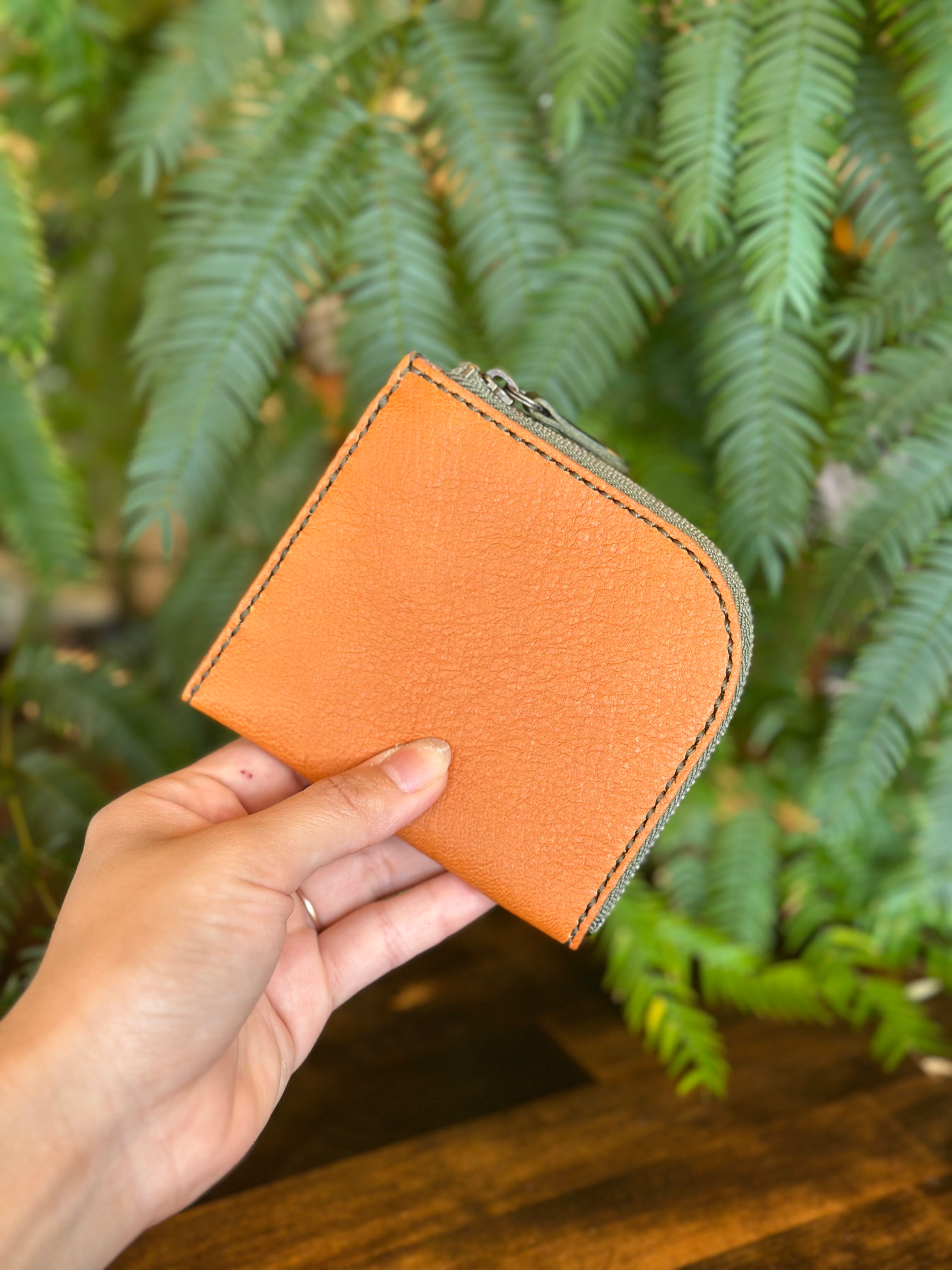 【屋久鹿革】島財布・キャメル