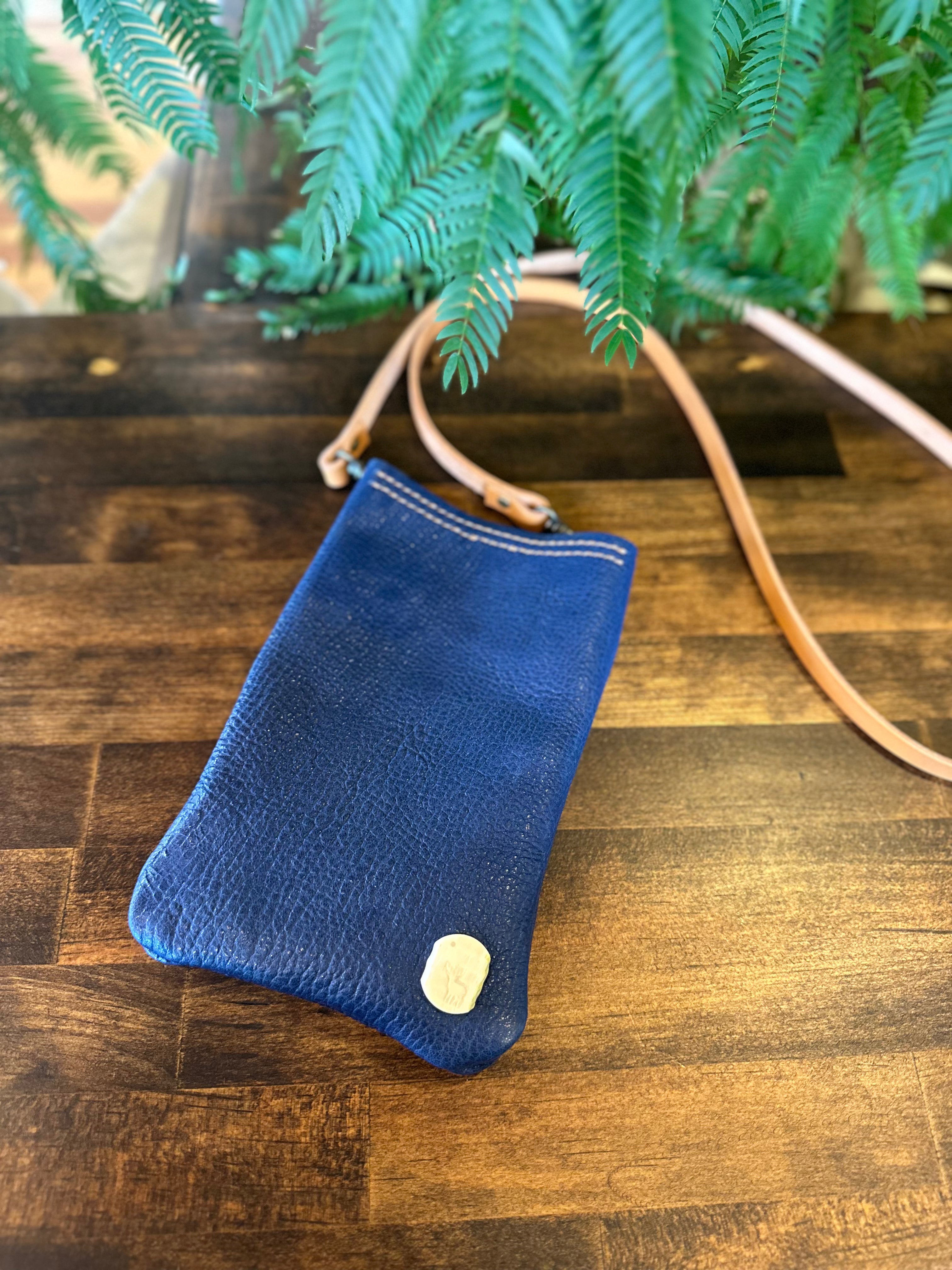 サコッシュ・京鹿革×屋久鹿のツノ（ブルー）