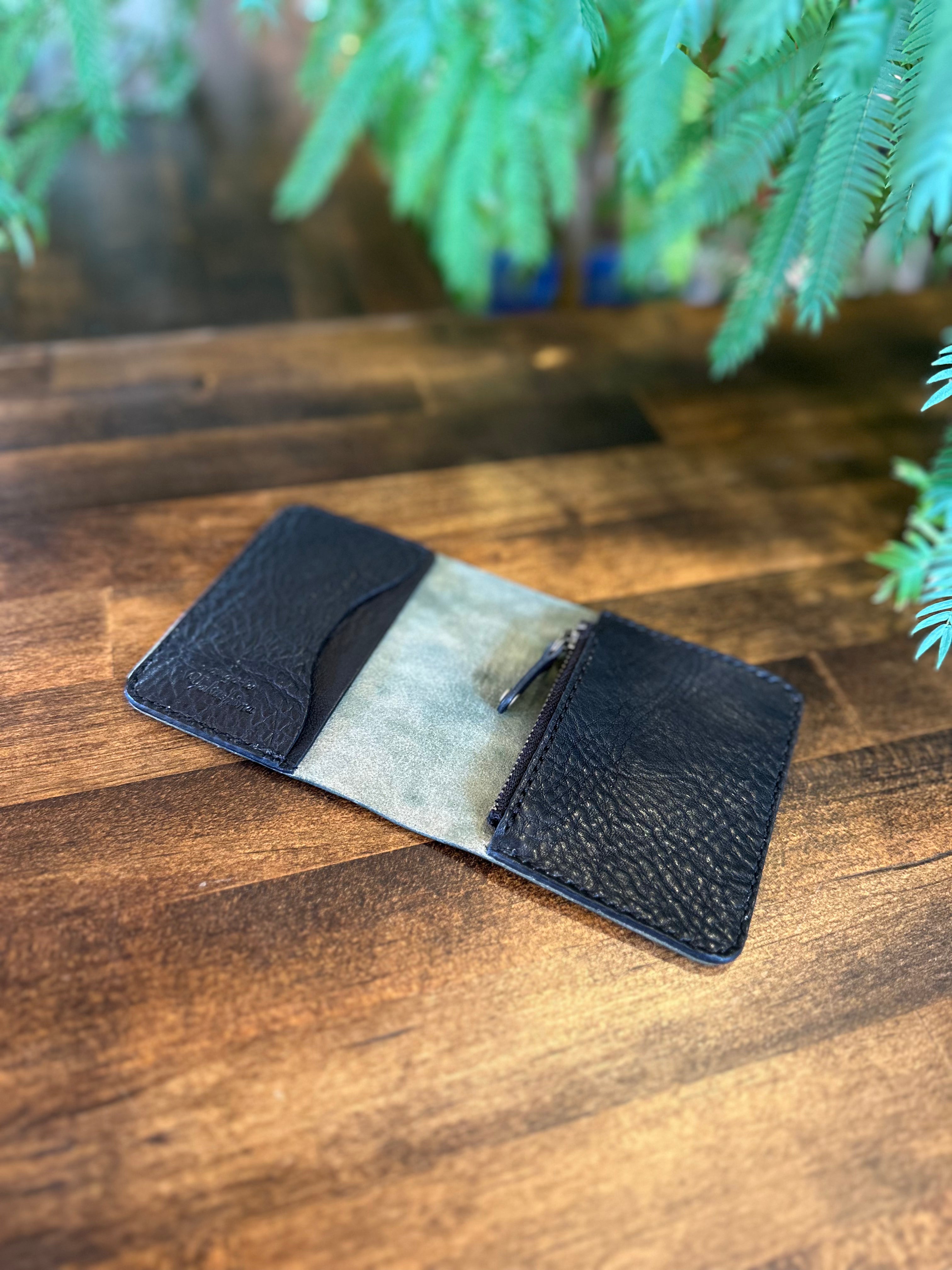 【屋久鹿革】家計管理Wallet(カーキ)