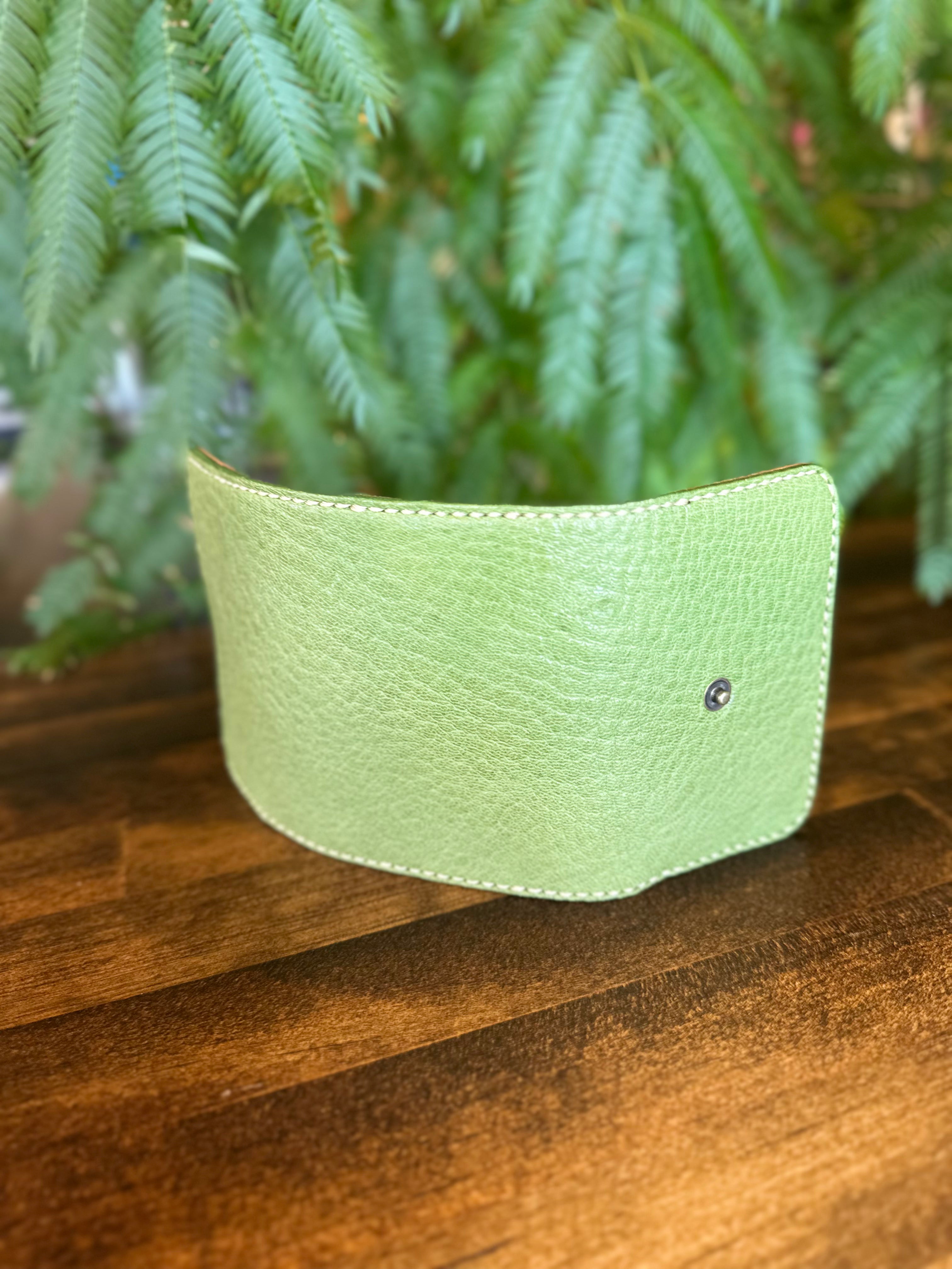 【屋久鹿革】おさいふキーケース(苔×ライトキャメル)